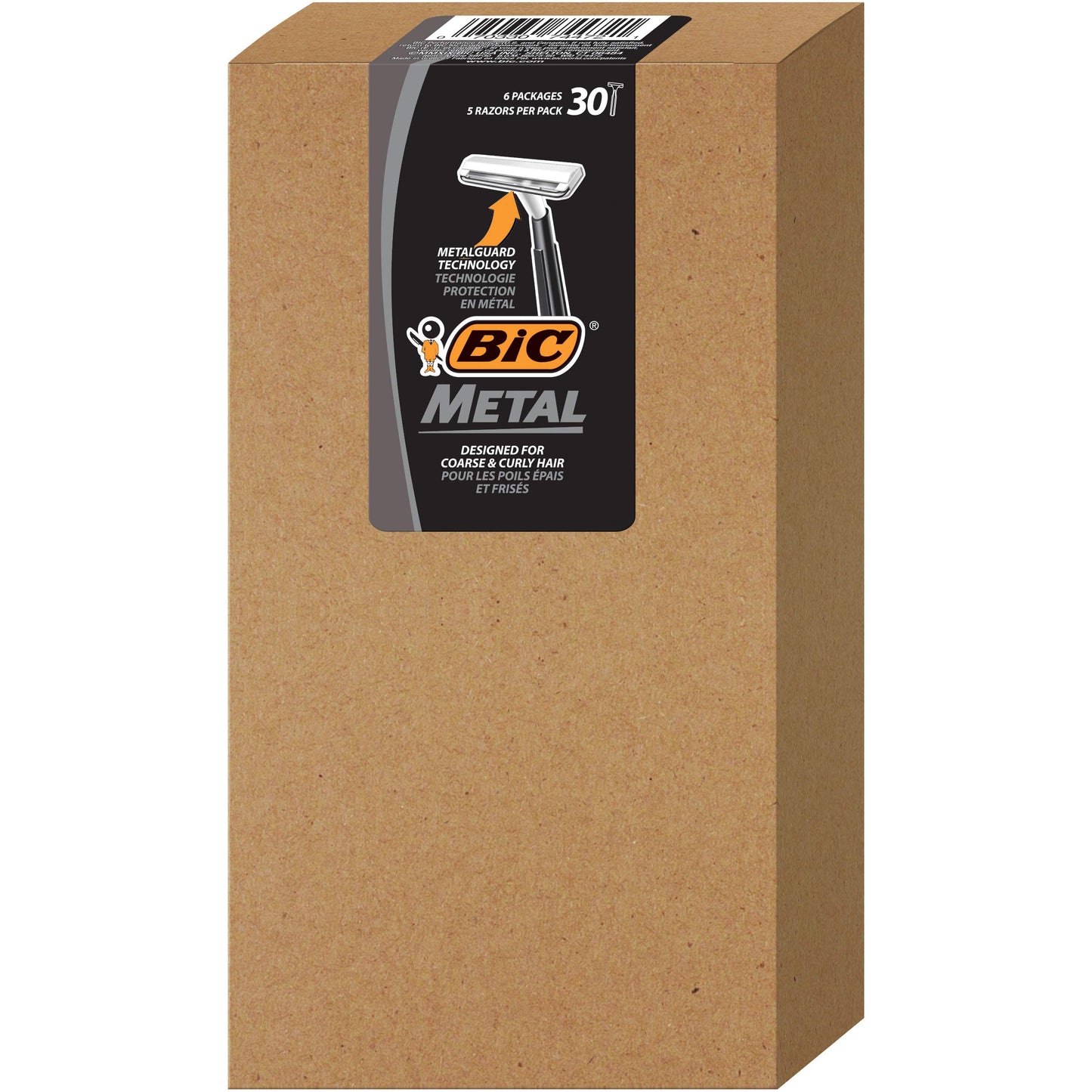 BIC Cuchillas de afeitar desechables de Bic metal, hoja única, 30 unidades (6 paquetes de 5 cuchillas), 30 unidades