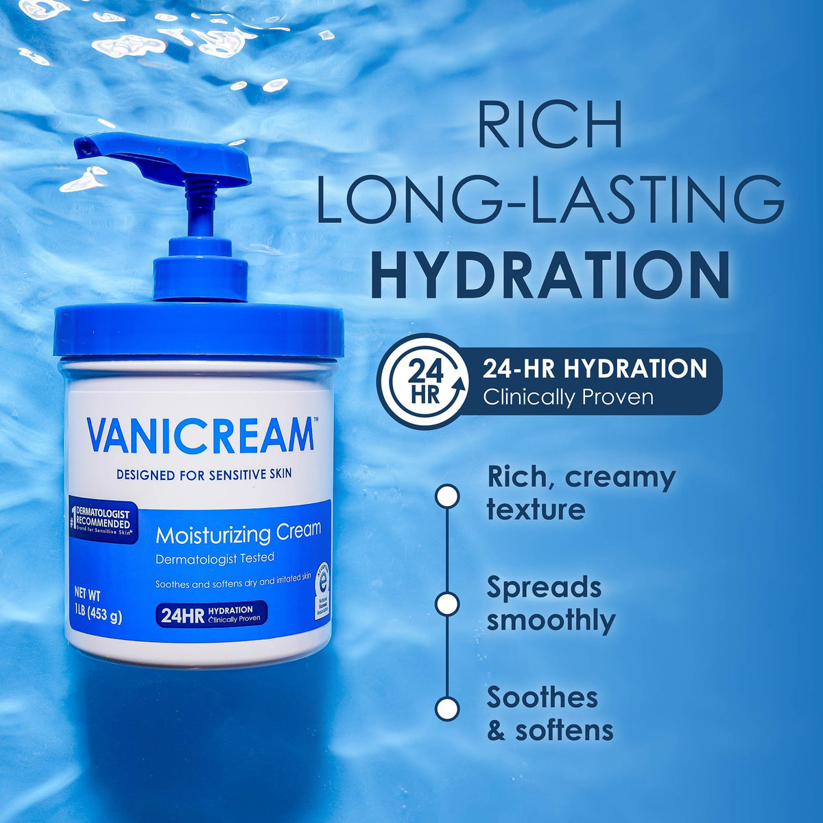 Vanicream Moisturizing Cream with Pump, 16 Ounce