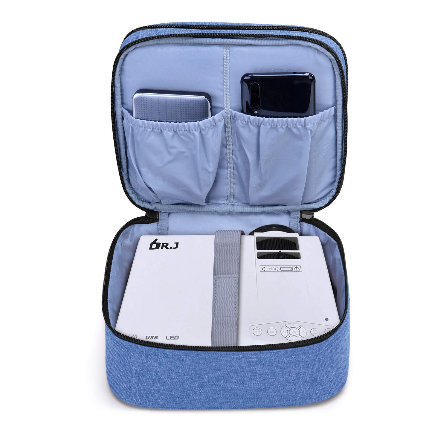 LUXJA Bolsa de transporte compatible con DR.J Mini proyector, azul