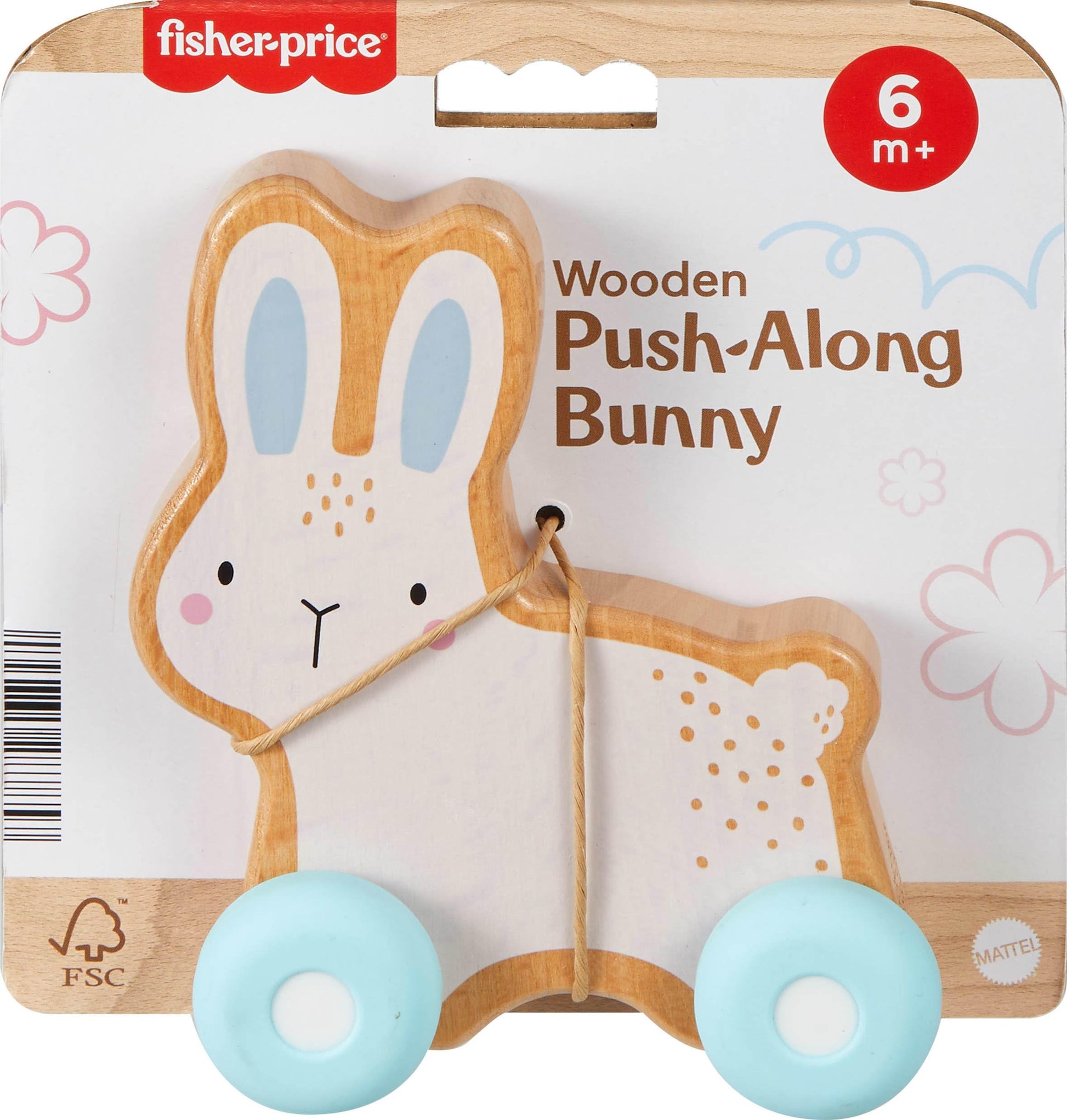 Fisher-Price Juguete para Bebés Conejito Pasea Conmigo de Madera para bebés de 6 Meses en adelante