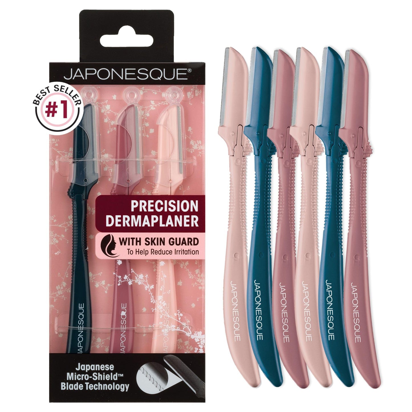 Maquinillas de Afeitar Faciales JAPONESQUE Rosadas para Exfoliación y Depilación Fina