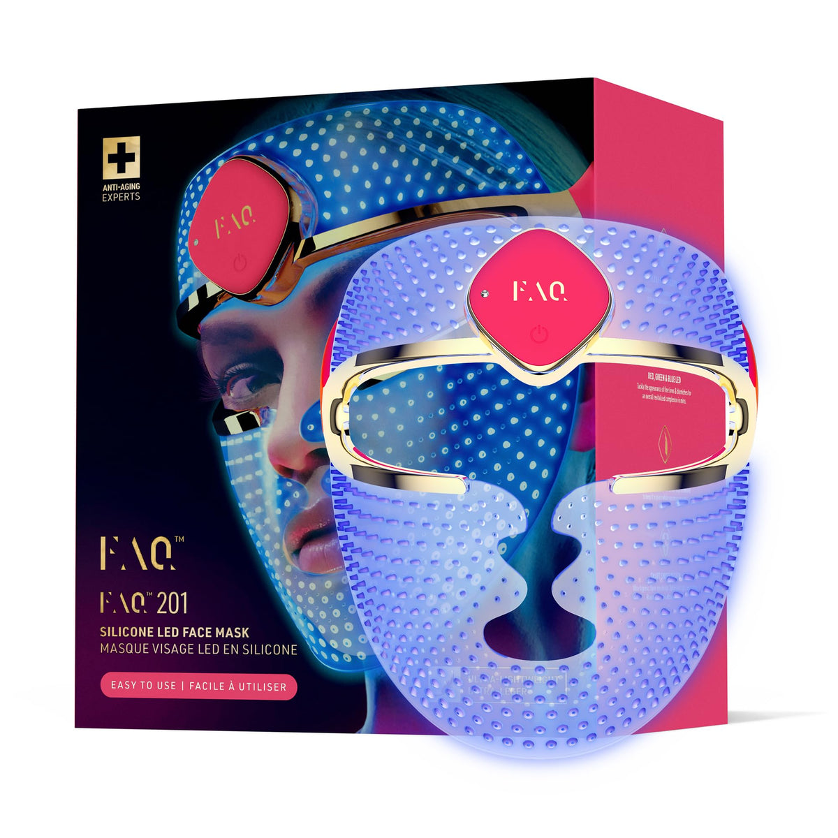 FAQ 201 - Máscara facial con luces LED RGB avanzadas, para manchas y acné suave, máscaras faciales para el cuidado de la piel, máscaras faciales inalámbricas de belleza, 600 puntos de resplandor