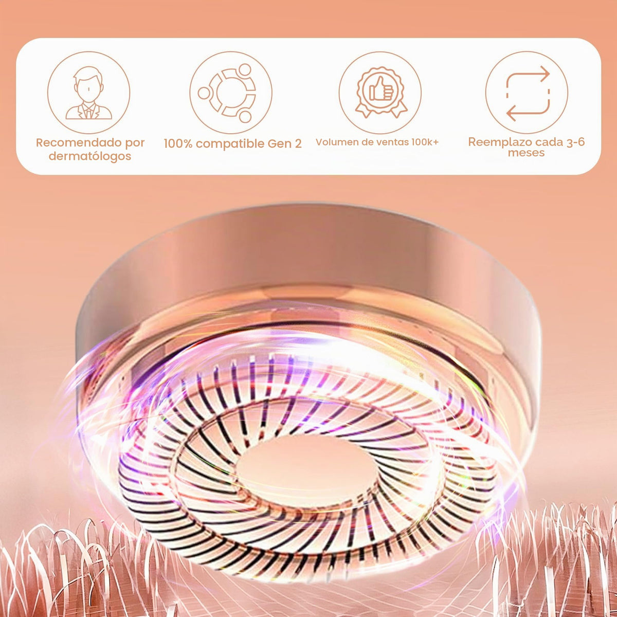 Cabezales de repuesto para el acabado Touch Flawless Facial removedor de vello para mujeres Gen 2, cabezales de repuesto para depilación impecable