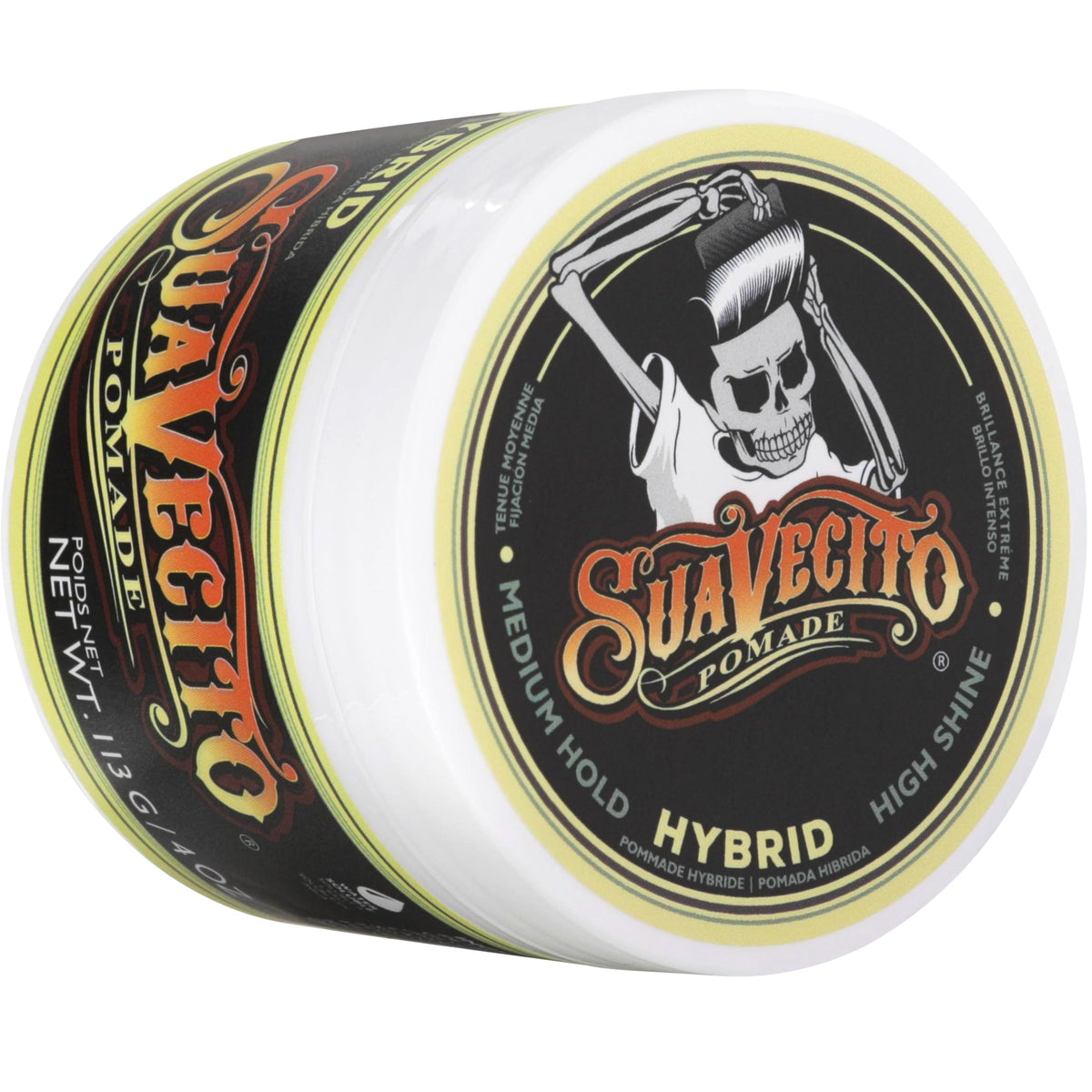 Suavecito Pomada Híbrida Pomada para El Cabello para Hombres - Fijación Media Fórmula Híbrida de Agua y Aceite de Alto Brillo - Retrabajable - Fácil de Lavar - Fijación Todo El Día 113g