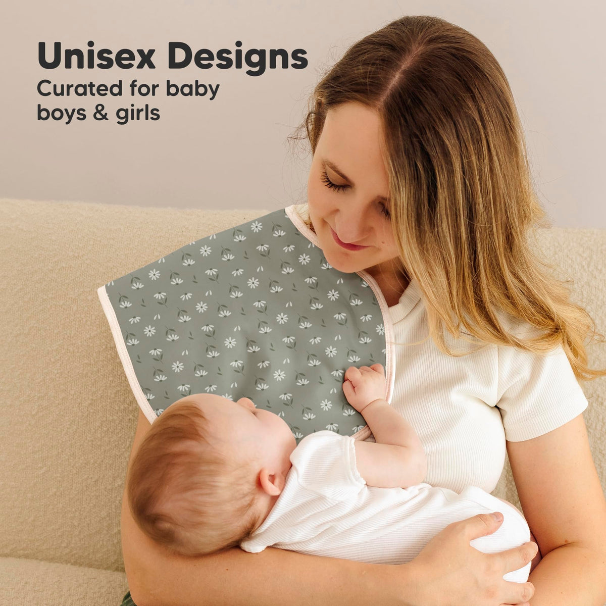 KeaBabies Juego de 4 paños para eructos de bebé, para niña y niño - Paño para eructos de algodón orgánico, extra grande, absorbente, paños para eructos suaves y baberos para bebés, paños para eructos