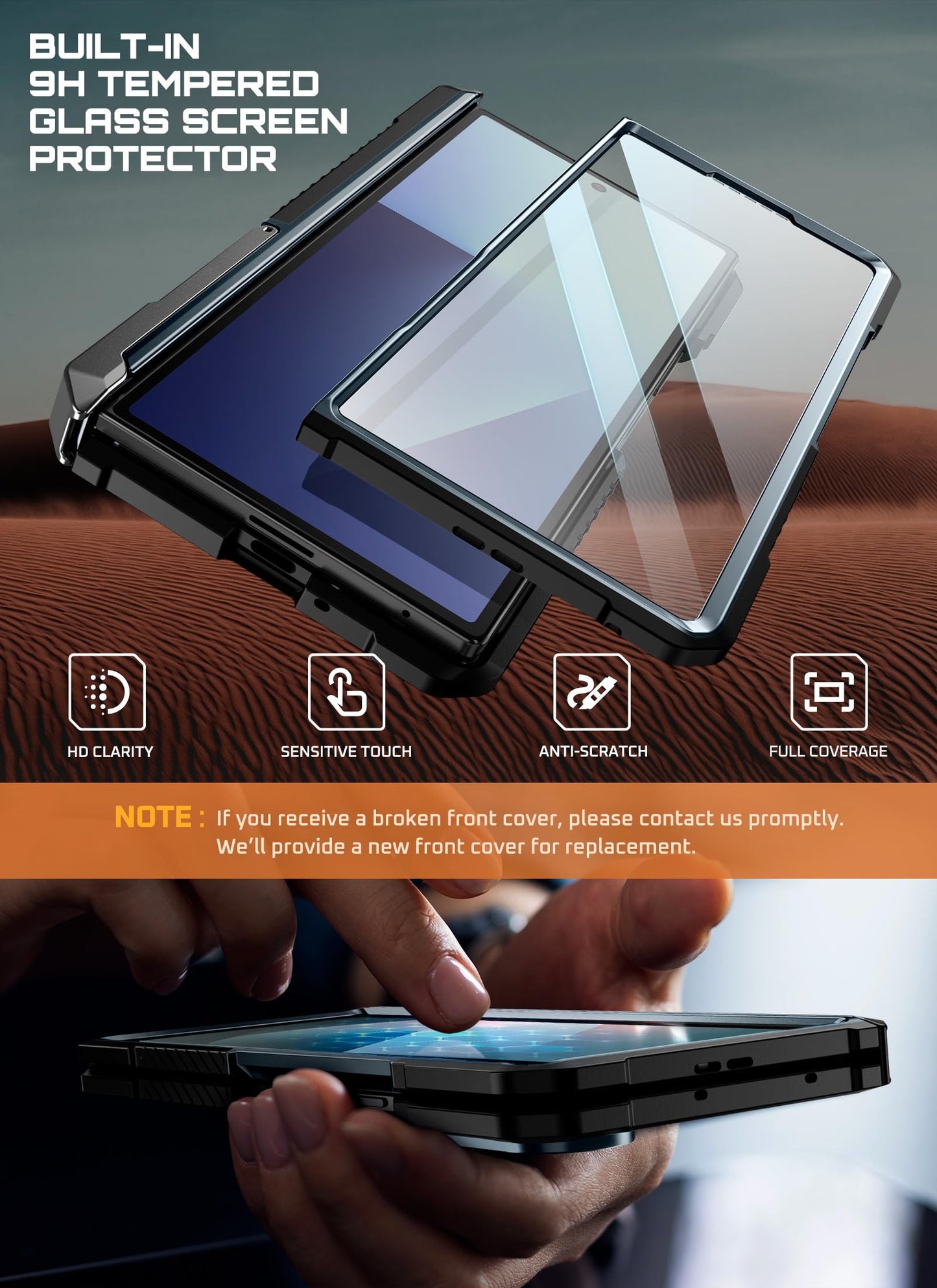 Funda Magnética SUPCASE Azul con Protección Militar y Vidrio Templado para Samsung Galaxy ZFold 7