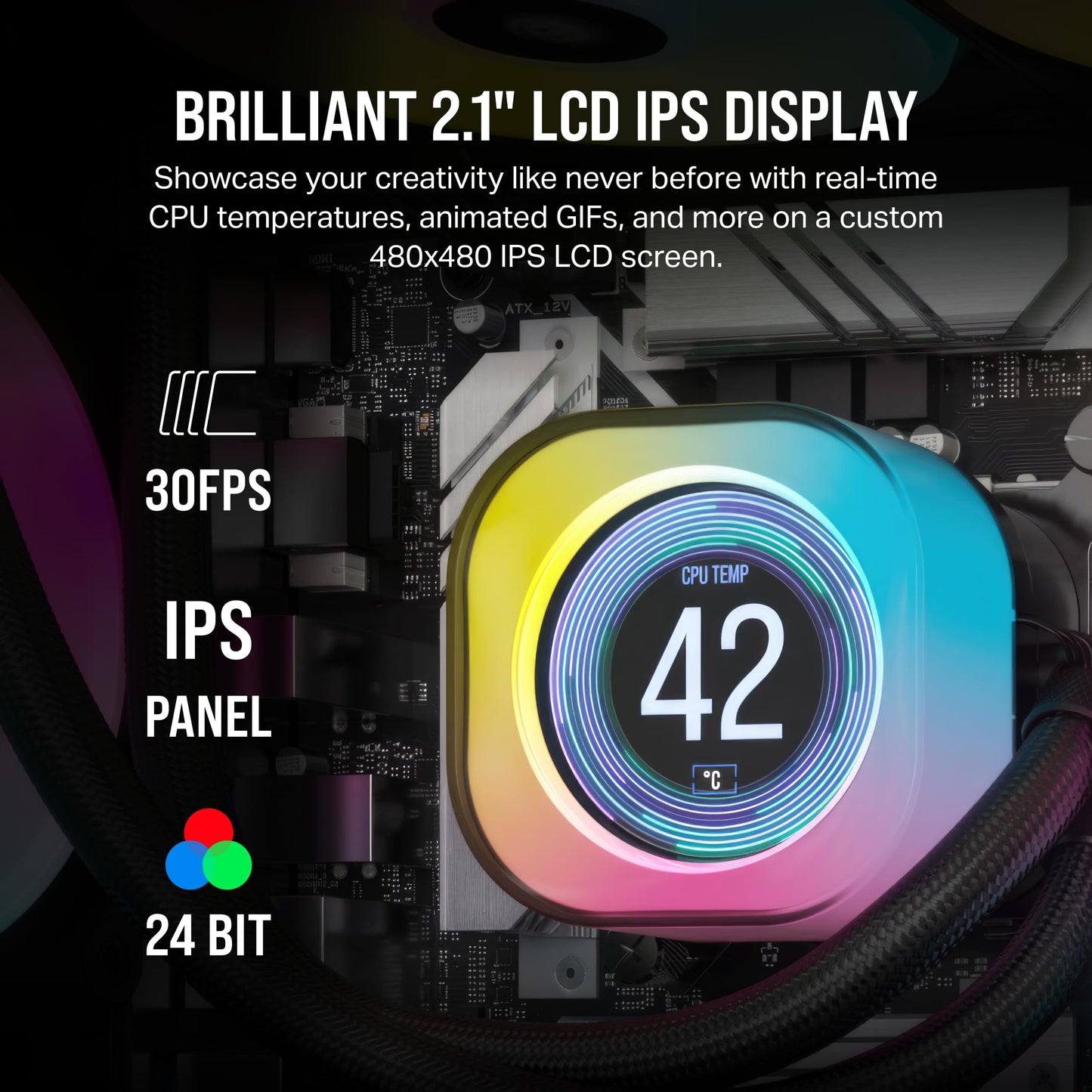 CORSAIR iCUE Link H150i Refrigerador Líquido LCD Oara CPU - 360mm AIO - Ventiladores QX120 RGB - Pantalla LCD IPS de 2.1" - Intel LGA 1700, AMD AM5 - iCUE Link Hub Incluido - Negro CW-9061008-WW
