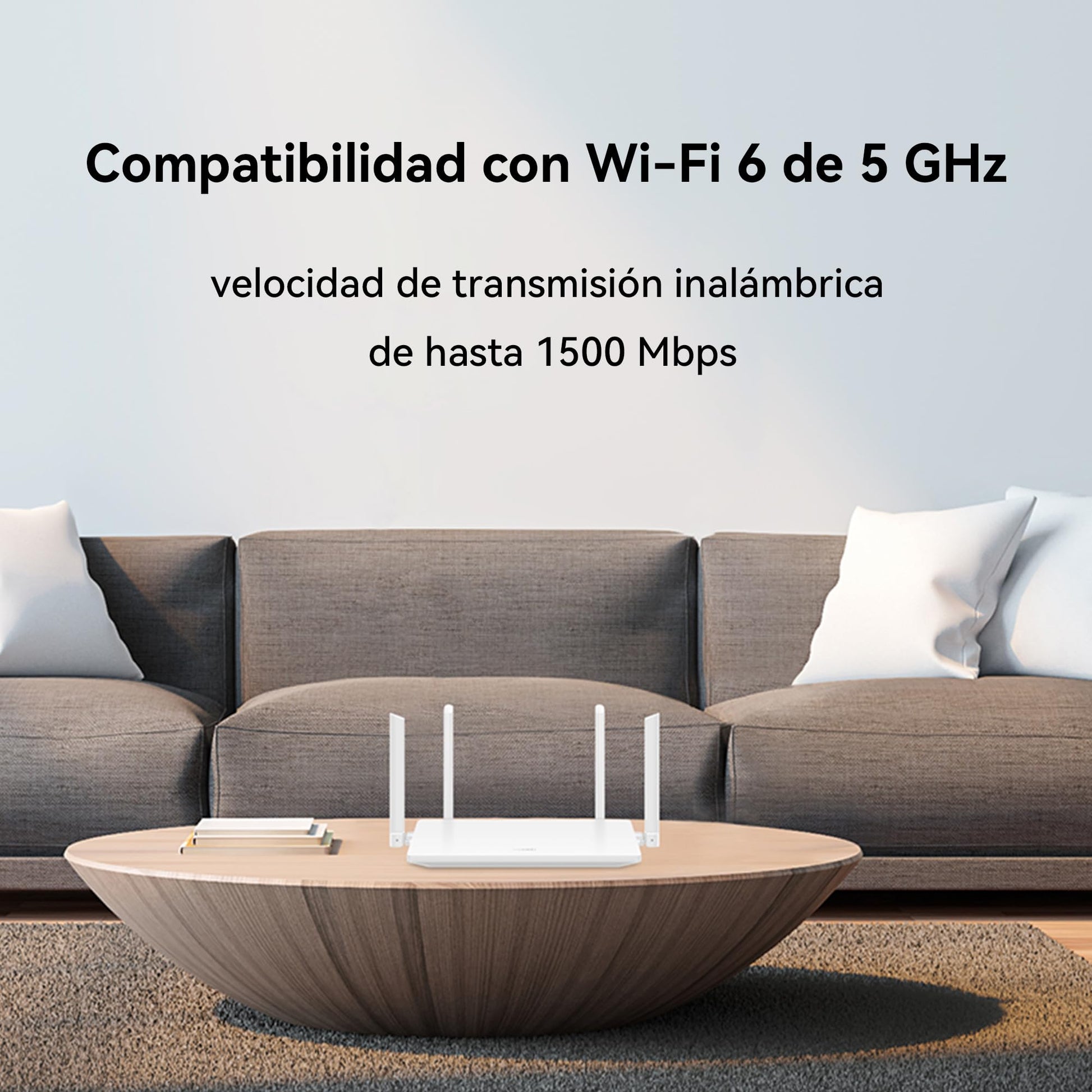 Huawei Router WiFi 6 AX2 New 1500Mbps Dual Band Gigabit, Seguridad HomeSec™, Ideal para Juegos Xbox/PS4/Steam y 4K, Plug and Play