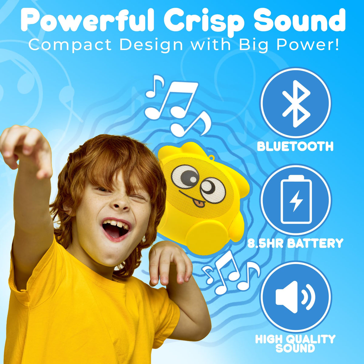 Altavoz Inalámbrico JellieMons Rosa con Sonido Estéreo y Emparejamiento TWS para Niños
