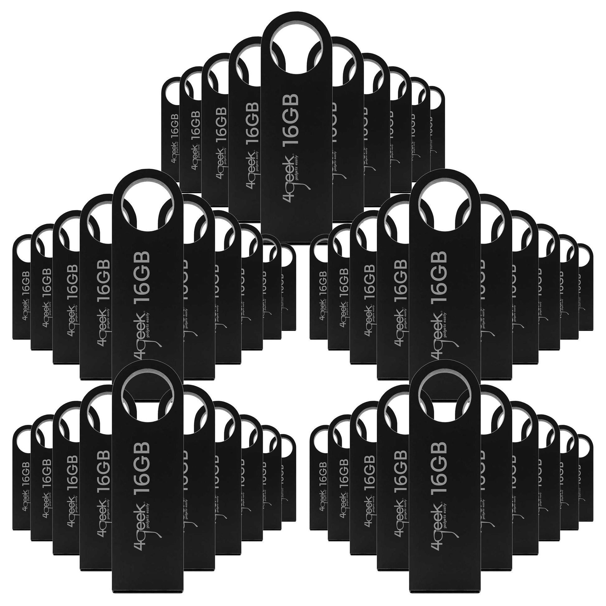 Kit De 50 Piezas De Memorias USB De 16GB 4GEEK Color Negro Ideal para Transferencia De Fotos, Música Y Documentos, Compatible con Computadoras, Teléfonos, Tablets Y Smartphone.