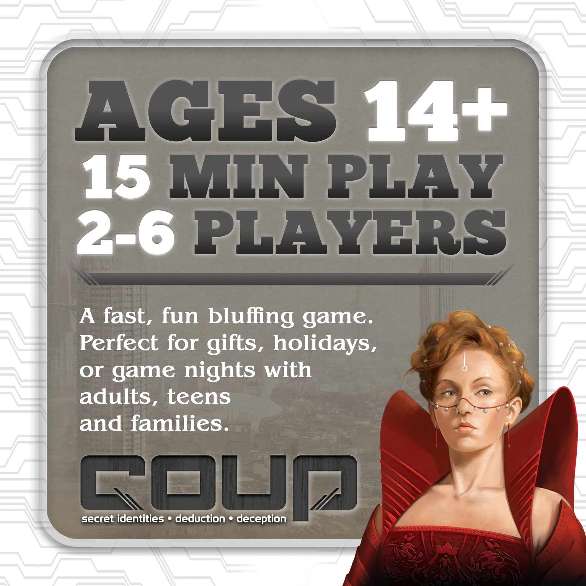 Indie Boards & Cards Juego de Cartas Coup (The Dystopian Universe)
