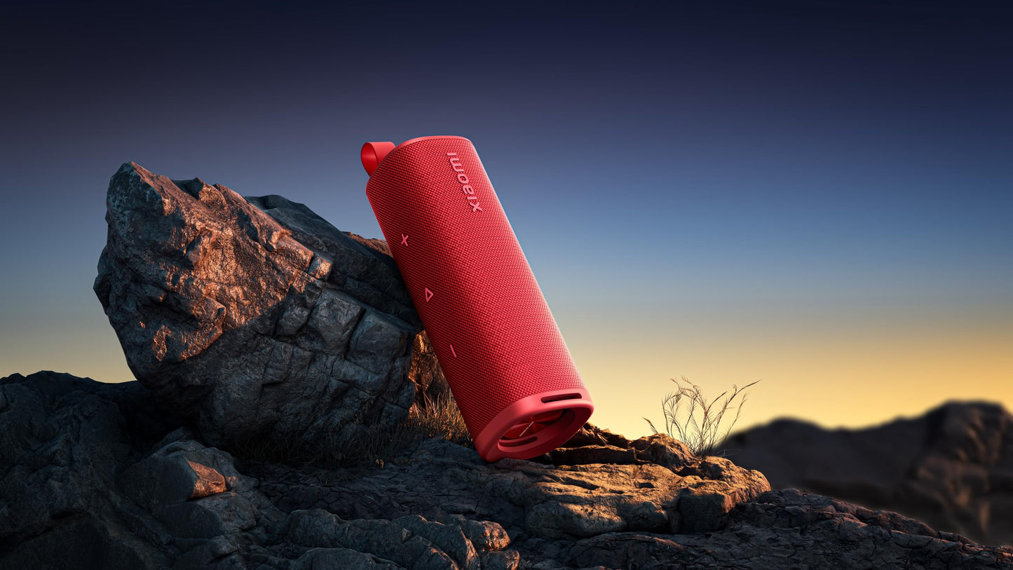 XIAOMI Sound Outdoor Red | Bocina Portátil de 30W con Sonido Potente | hasta 12 Horas de Reproducción | Sonido Estéreo con TWS | Waterproof IP67 | Bluetooth 5.4 | Altavoz con micrófono Integrado