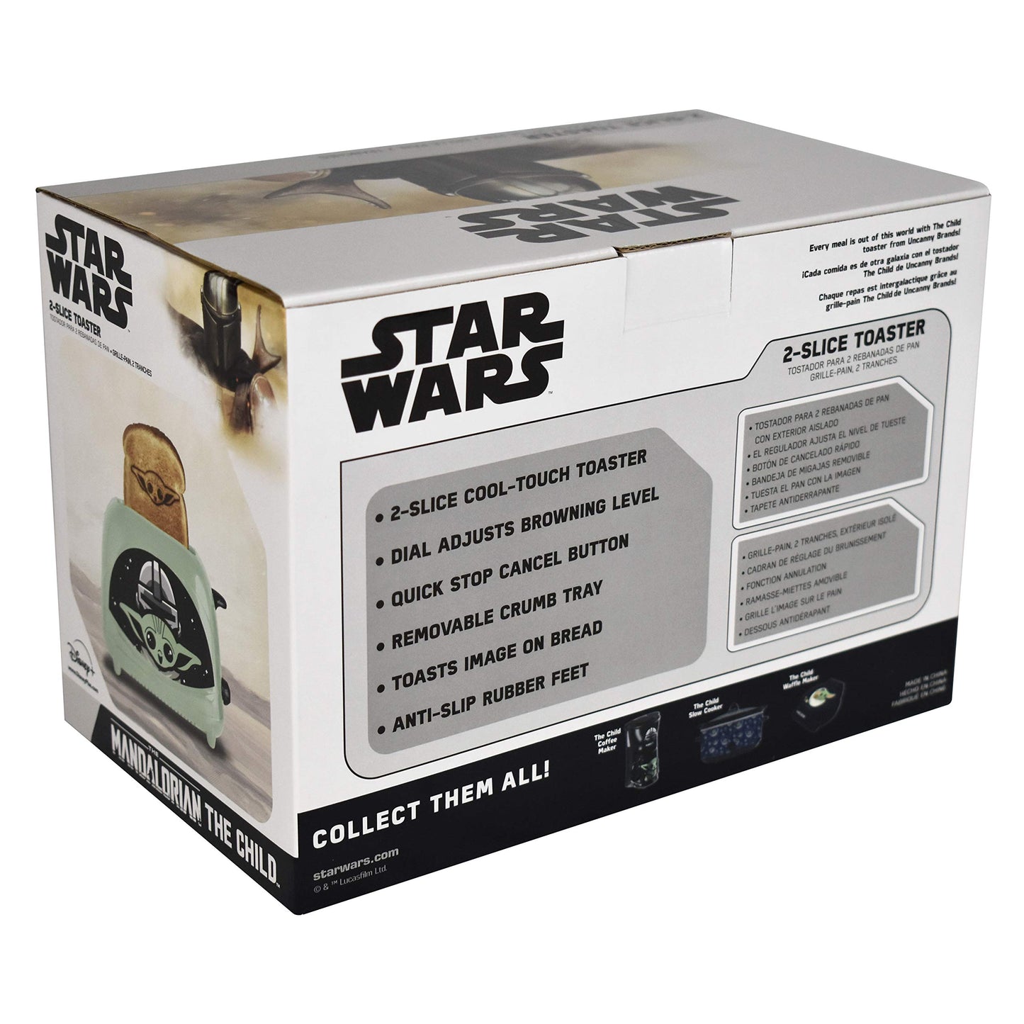 Uncanny Brands Star Wars The Mandalorian The Child tostador de 2 rebanadas - tostador de Baby Yoda en tu tostada
