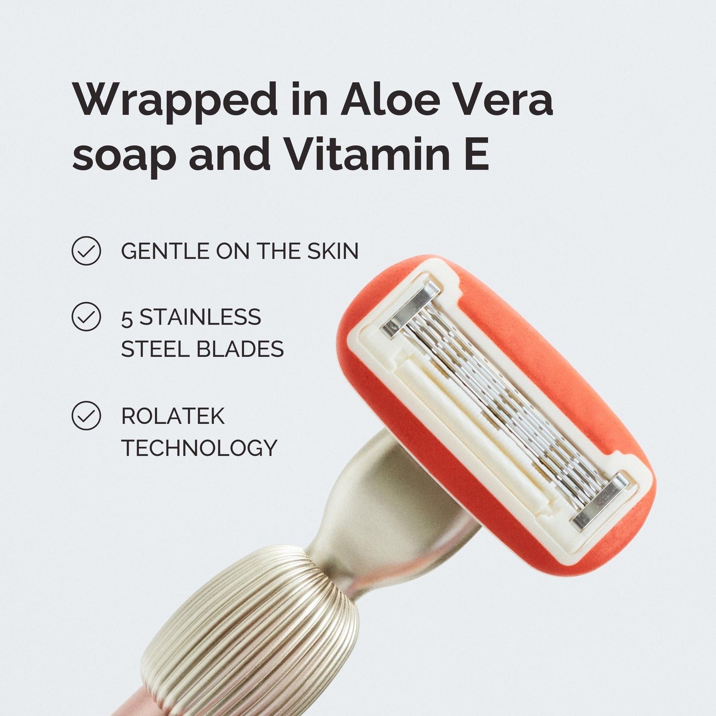 Fler The Razor Starter Set - Maquinilla de afeitar para mujer con cabezales intercambiables, maquinilla de afeitar con soporte y 2 cuchillas de repuesto, cuchillas de afeitar unisex con aloe vera