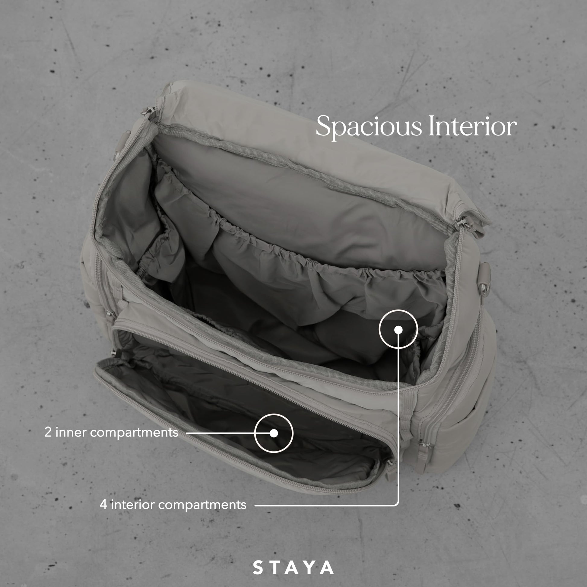 Staya - Mochila grande de pañales para bebé para niños y niñas, Gris, Large, Classic