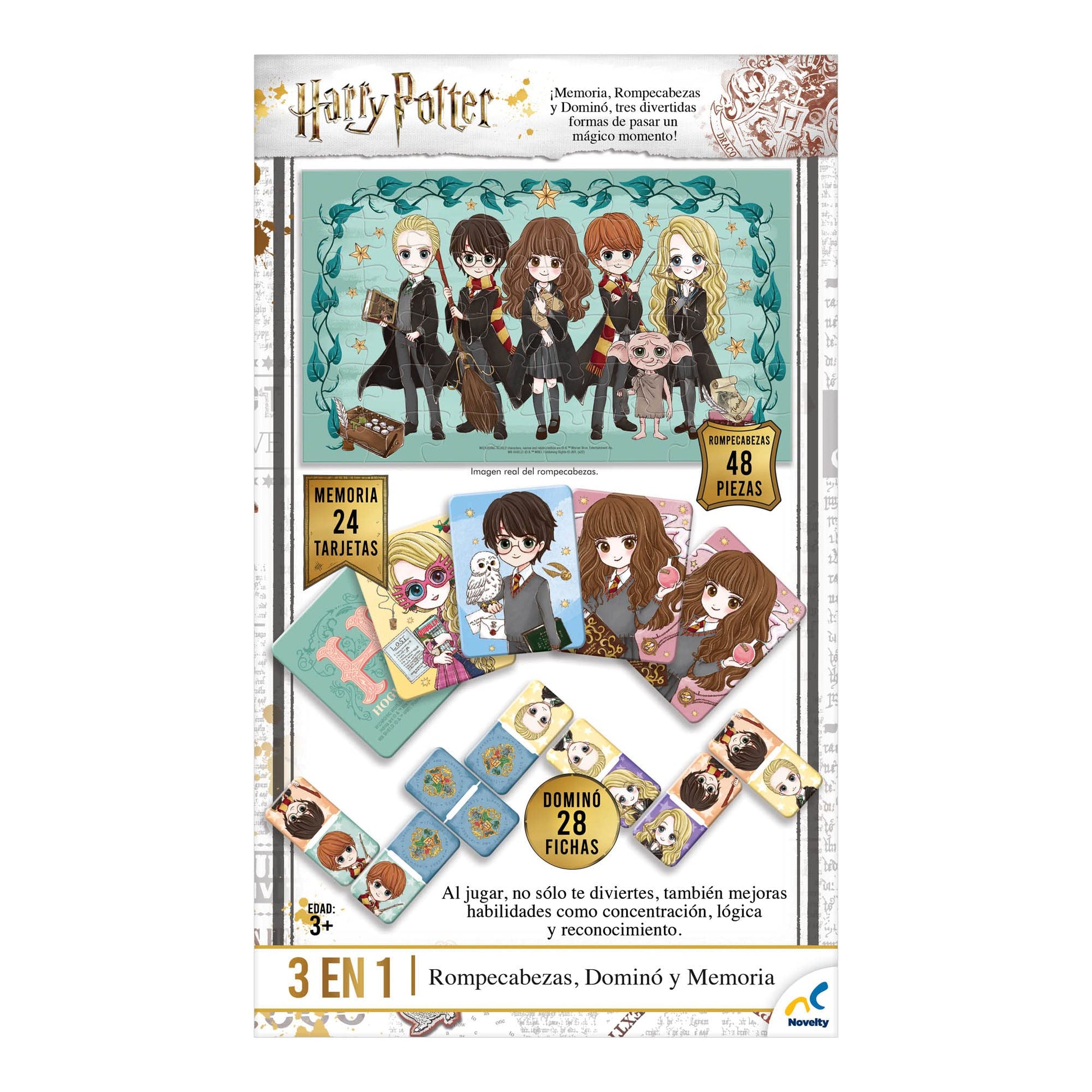 Set de Juegos 3 en 1 Novelty Corp Harry Potter Juegos Clásicos y Tradicionales