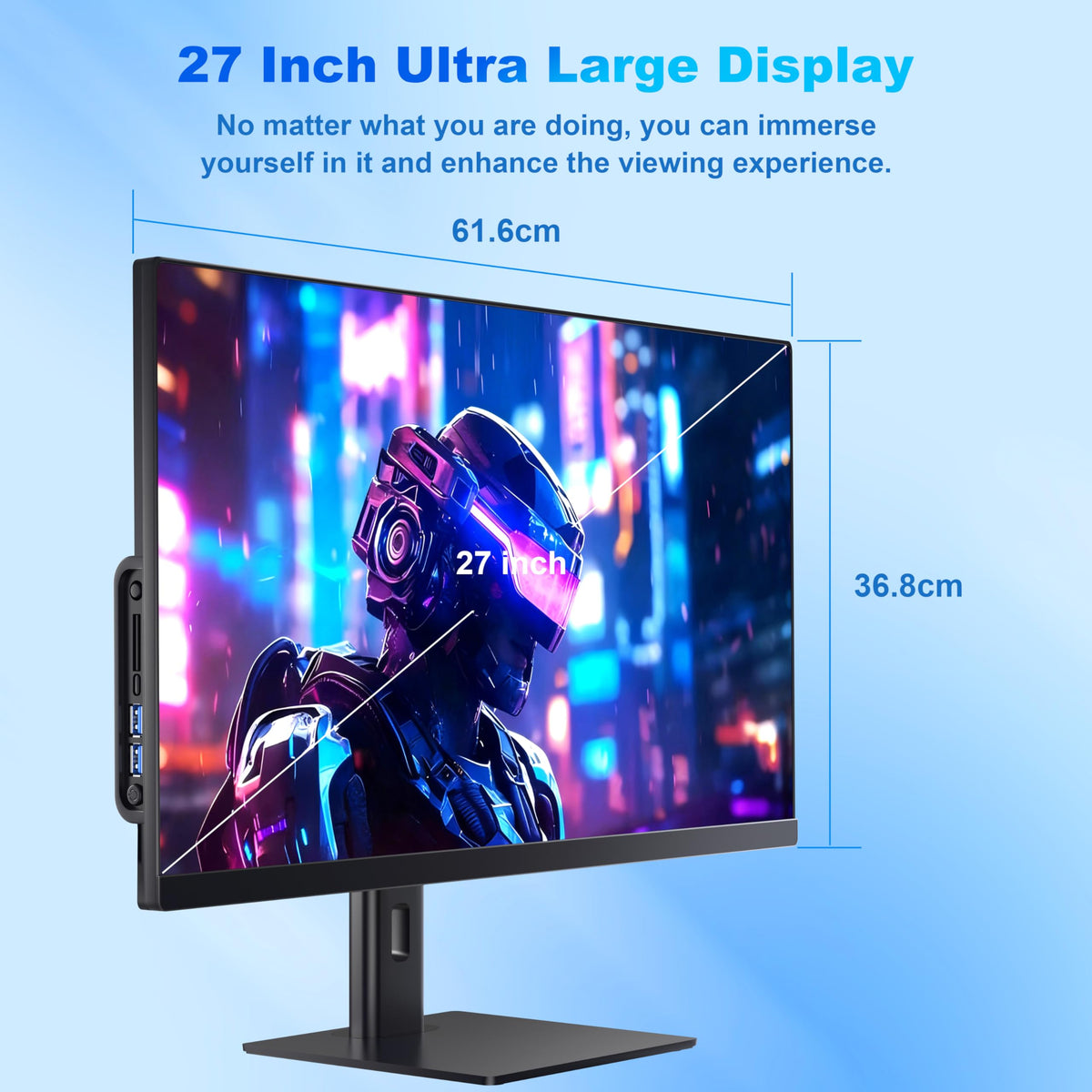 PC Todo en Uno Core i7 FHD IPS 27 Pulgadas con Visualización Giratoria y Cámara Web Emergente