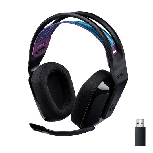 Logitech G535 Lightspeed Audífonos Inalámbricos para Gaming - Ligeros, Micrófono Volteable para silenciar, compatibles con PC, PS4, PS5, hasta 33 hrs de batería, Recargables USB - Negro