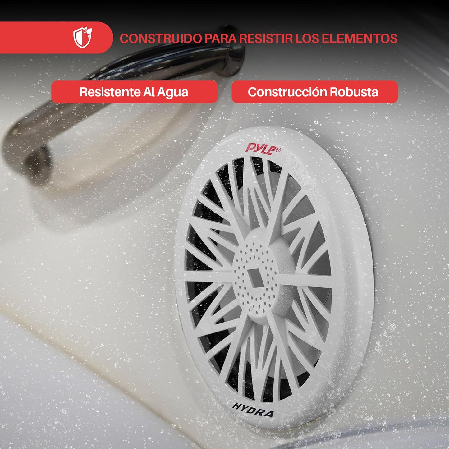 Pyle Subwoofer de Audio Marino para Exteriores de 8 Pulgadas. Altavoz de Graves Blanco Impermeable de 400 Watta para Sistema de Sonido Estéreo