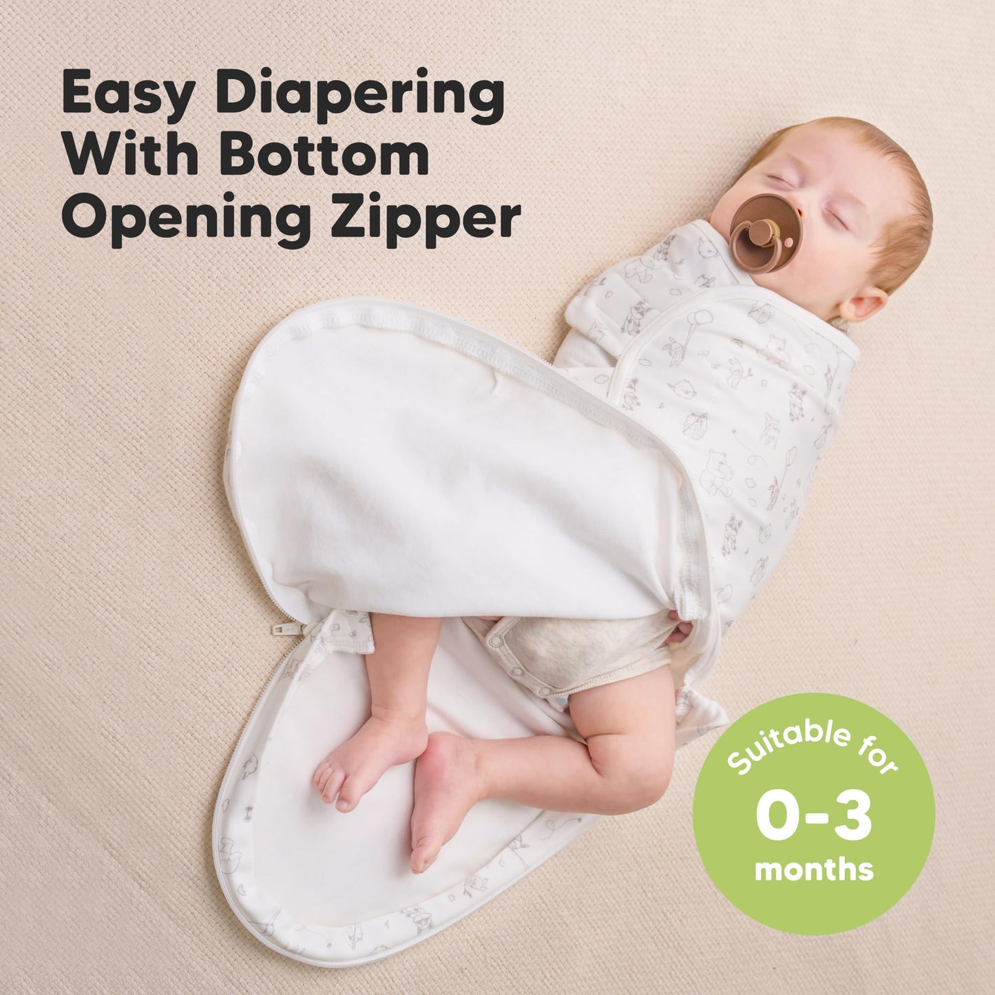 Sacos de dormir para bebé con cierre, paquete de 3 pañales para recién nacidos de 0 a 3 meses, bebés, niñas, niños, saco de dormir suave y duradero para recién nacidos, manta de pañales fácil de