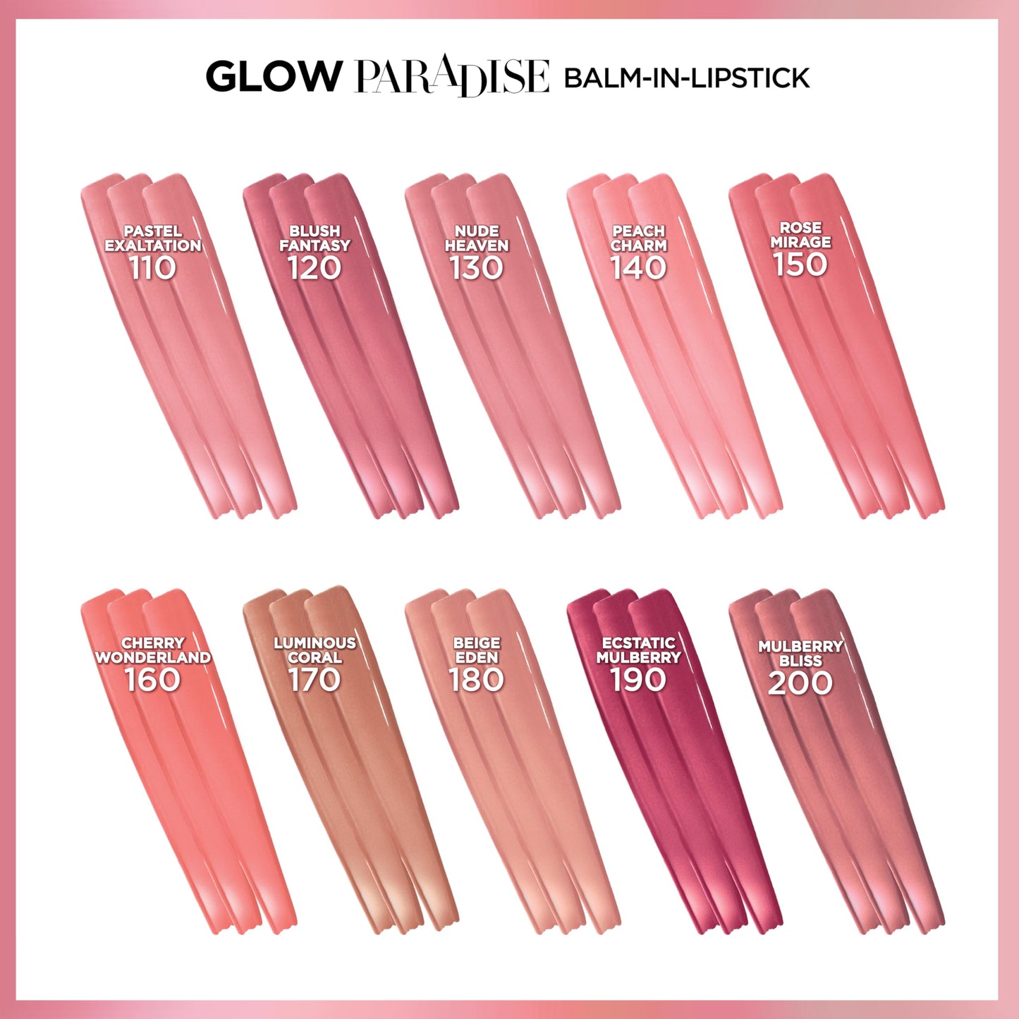 L'Oreal Paris Glow Paradise Hydrating Balm-in-Lipstick Cushiony balm infused with pomegranate extract, Cherry Wonderland, 0.1 oz