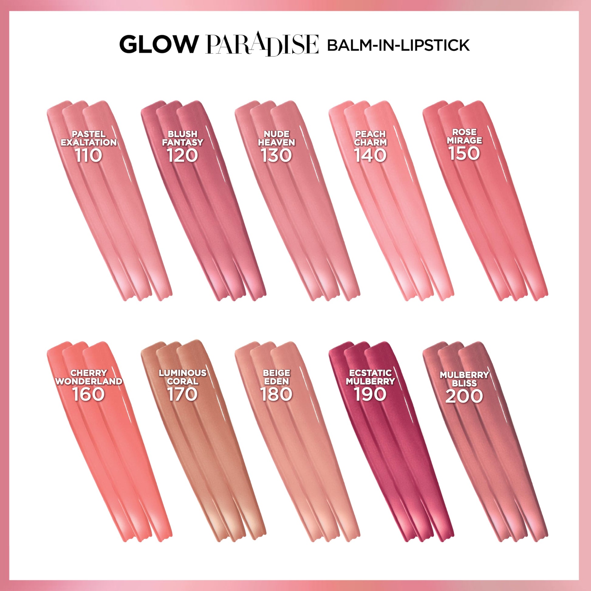 L'Oreal Paris Glow Paradise Hydrating Balm-in-Lipstick Cushiony balm infused with pomegranate extract, Cherry Wonderland, 0.1 oz