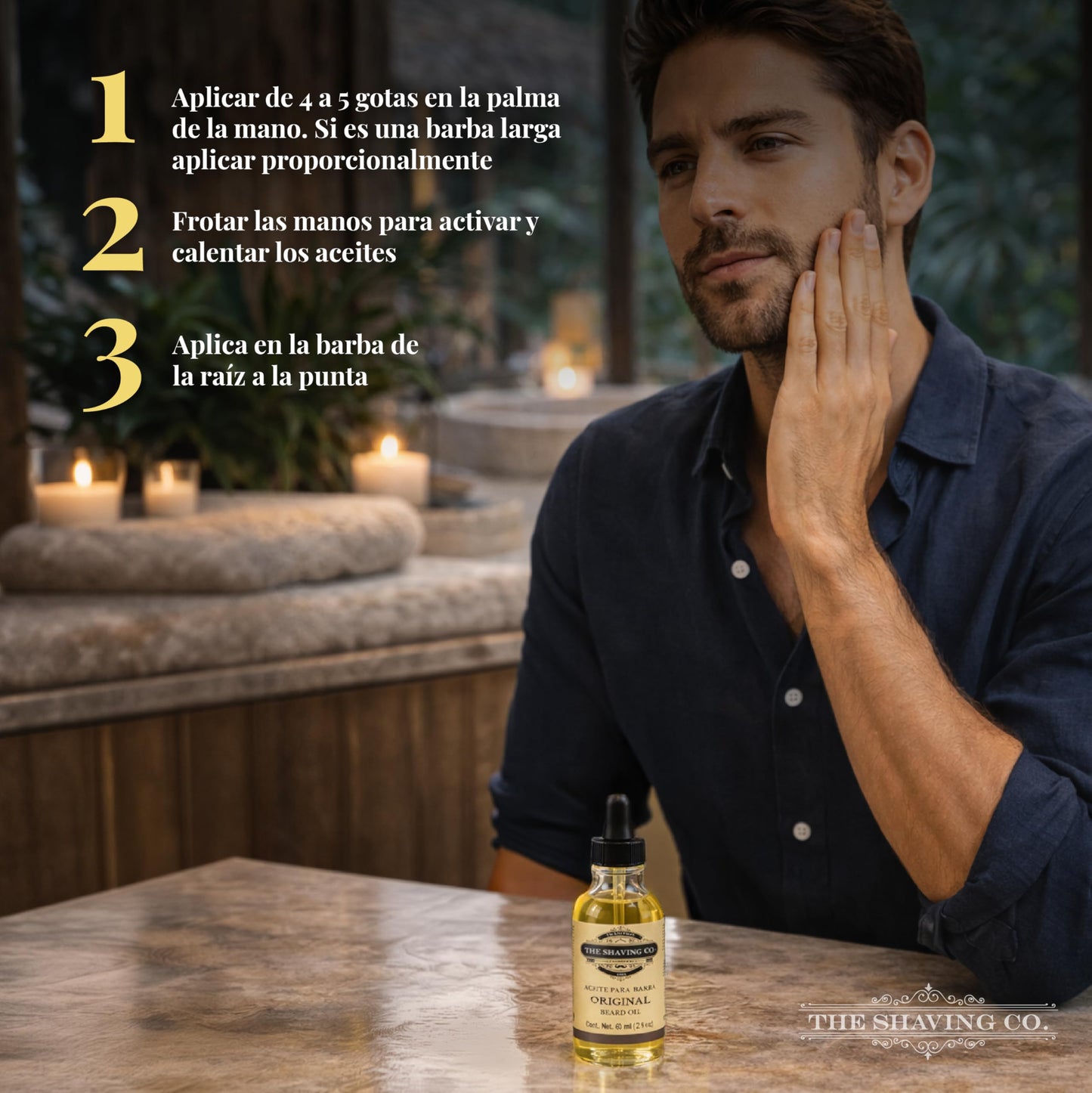 The Shaving Co Aceite para barba original. Nutre - Humecta e Hidrata tu barba desde la raíz. Hecho a mano, contiene ingredientes naturales.