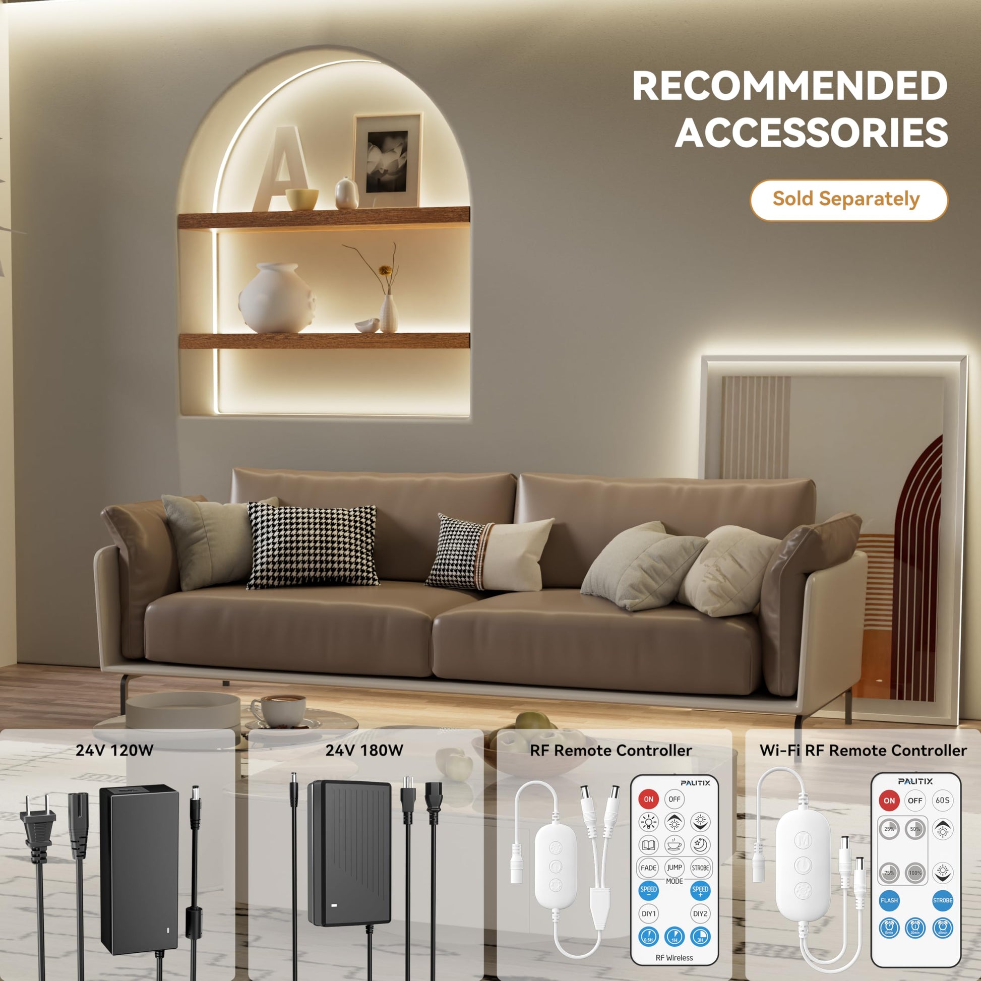 Tira de Luces LED PAUTIX Blanco Natural Superbrillantes 15 m CRI90+ para Gabinetes y Proyectos de Bricolaje