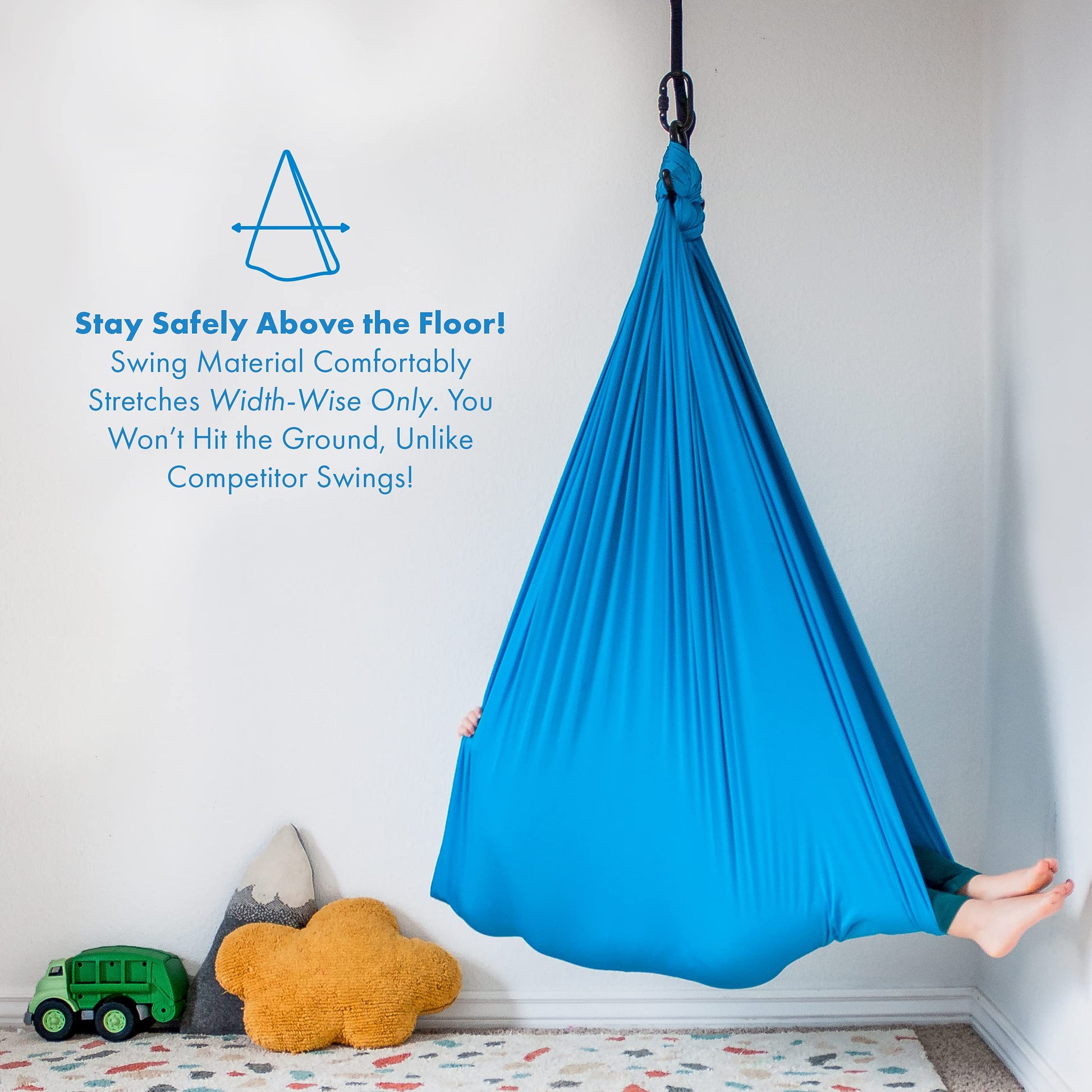 Harkla - Columpio sensorial para niños y adultos, capacidad para 300 libras, columpio sensorial para interiores y exteriores para un efecto calmante como abrazo, tela suave de doble capa y herrajes