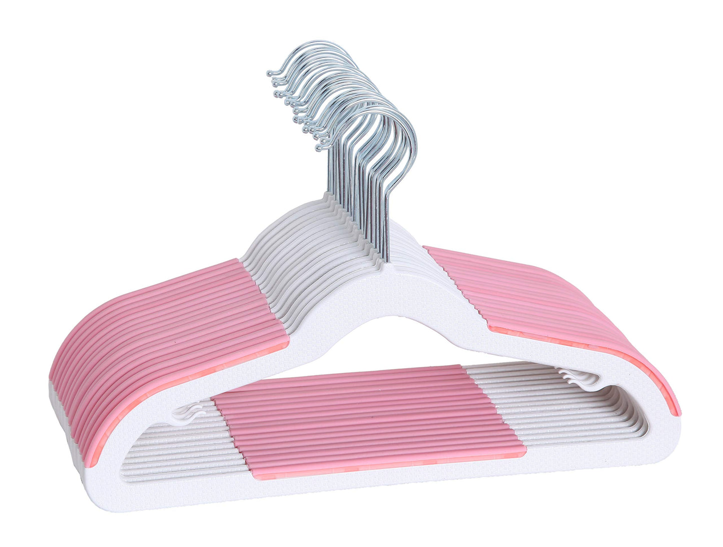 Finnhomy - Paquete de 30 perchas de plástico extra fuertes para bebés y niños, perchas duraderas para ropa de niños con almohadillas antideslizantes, ideales para cualquier ropa de bebé, color rosa