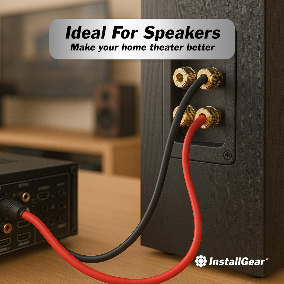 Cable de Altavoz InstallGear Aluminio Cobre Flexible 100 Pies para Cine en Casa