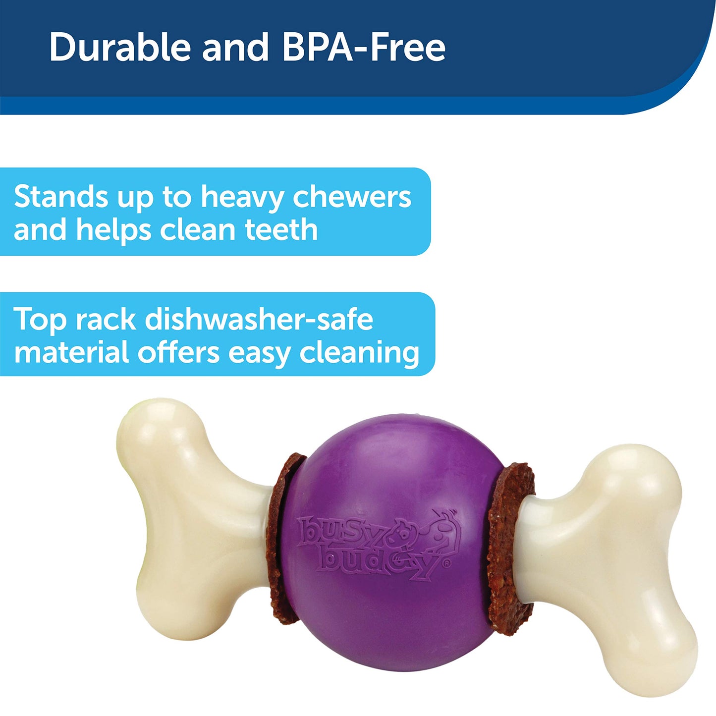 Juguete para Masticar PetSafe Busy Buddy en Azul para Perro Grande, Mediano y Pequeño