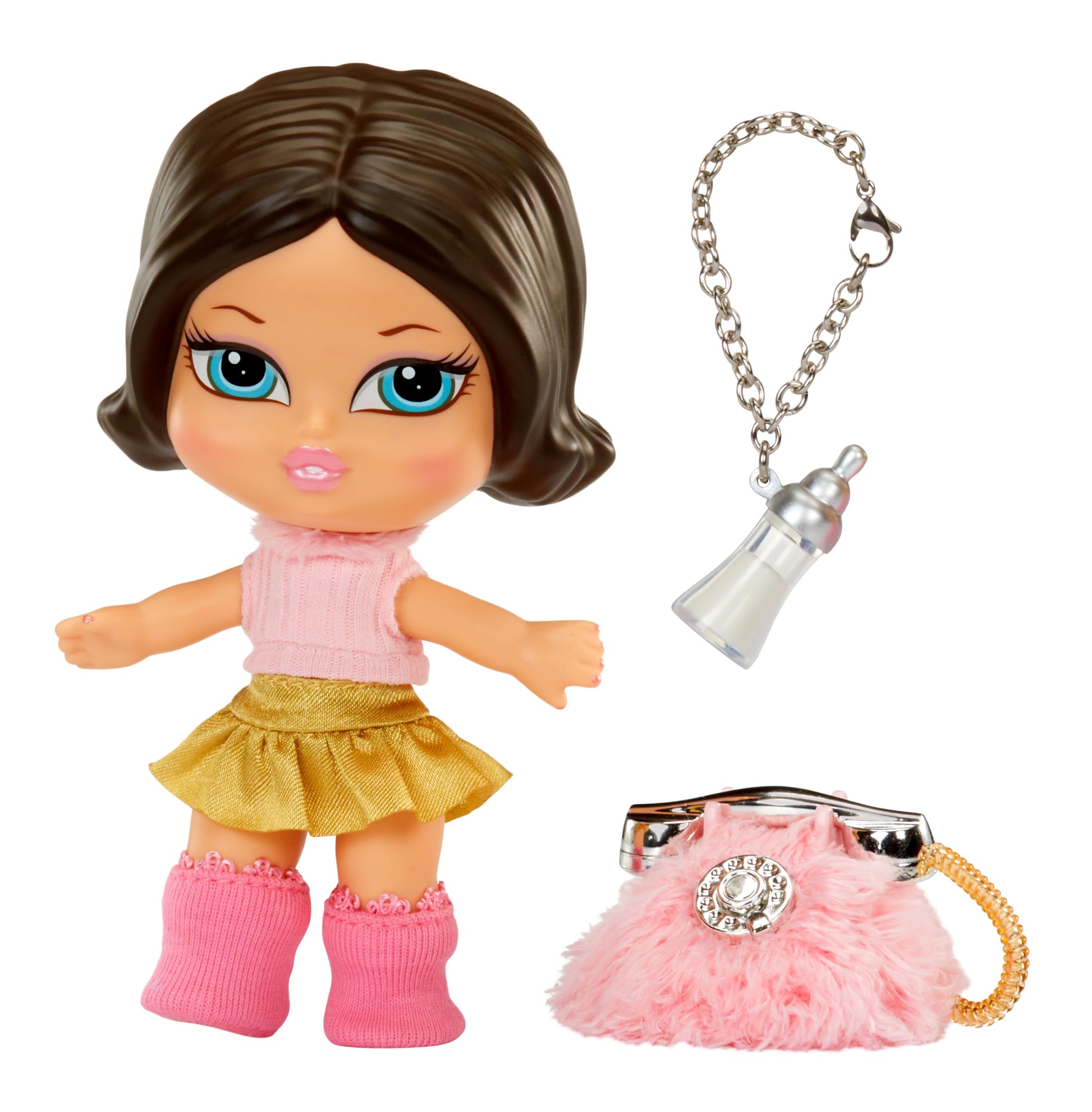 Bratz Babyz Runwayz - Dana - 1 Muñeca de Moda Coleccionable con Conjunto Elegante, Muñeca Bebé con Collar Que Funciona como Llavero - Juguete Infantil - Ideal para Niños y Niñas Mayores de 6 Años