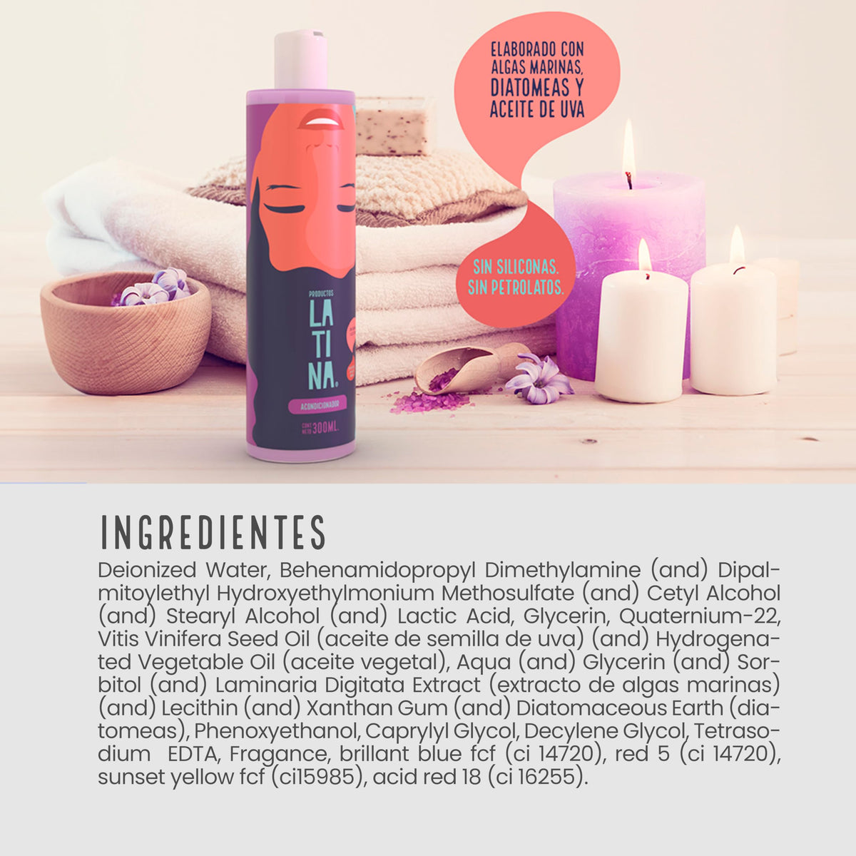 LATINA® | Acondicionador Anti Oxidante | Repara y Proteje - Activador de Rizos | Belleza Mujer - Complementar con Tratamiento para Cabello Maltratado | Anti Frizz Cabello