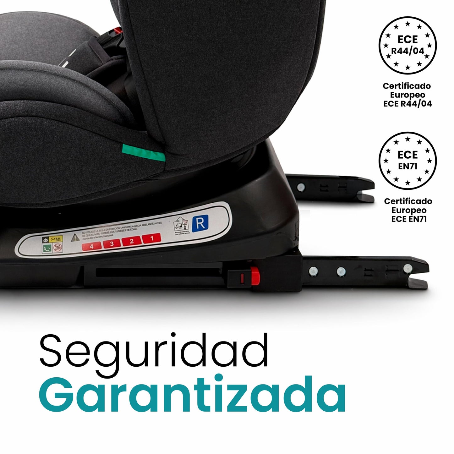 Amulay Autoasiento Kiddo ISOFIX 360°, 0 a 12 Años, Gris y Negro