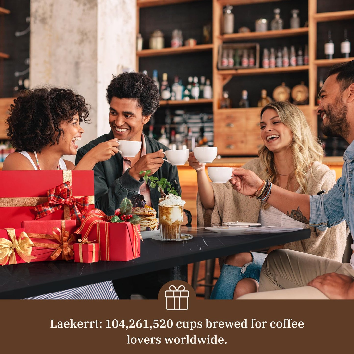 Máquina de café expreso Laekerrt, cafetera espresso de 20 bares con espumador de leche, cafetera pequeña compacta para café con leche y capuchino (blanco pera, acero inoxidable)