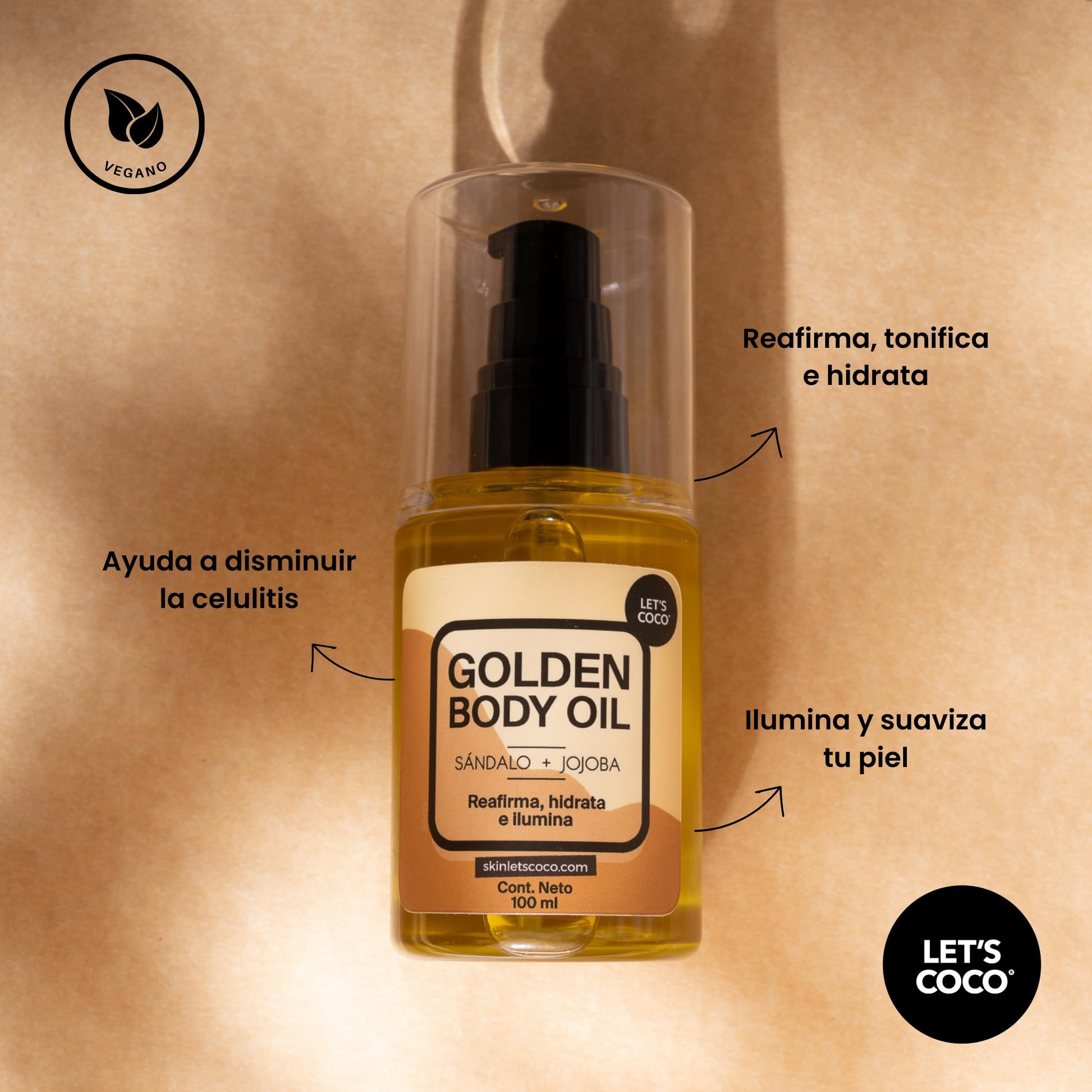 LET'S COCO | Kit Tonificante Anti-Celulitis (Let’s Coco Black + Golden Body Oil) - Exfoliante Corporal de Café, Anti-Celulitis, Para Uso en Todo el Cuerpo y Aceite Corporal de Jojoba y Sándalo (Black + Golden Body Oil)