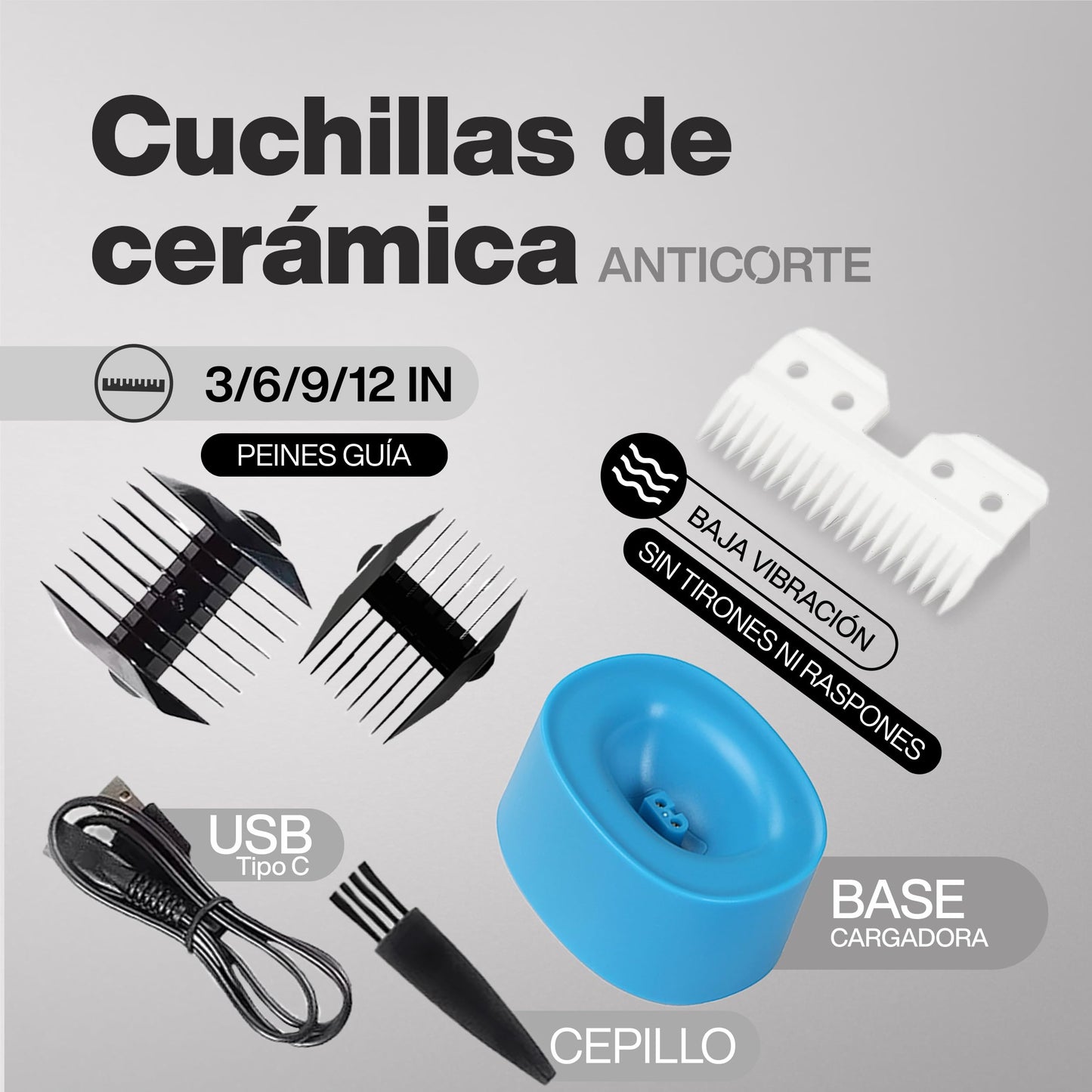 ZOMA | Rasuradoras para Hombre - Azul | Maquina para Cortar Cabello, Corporal y Zonas Íntimas | Rasuradora Electrica Hombre | Afeitadora electrica Hombre con Cuchillas de Cerámica Anti Corte