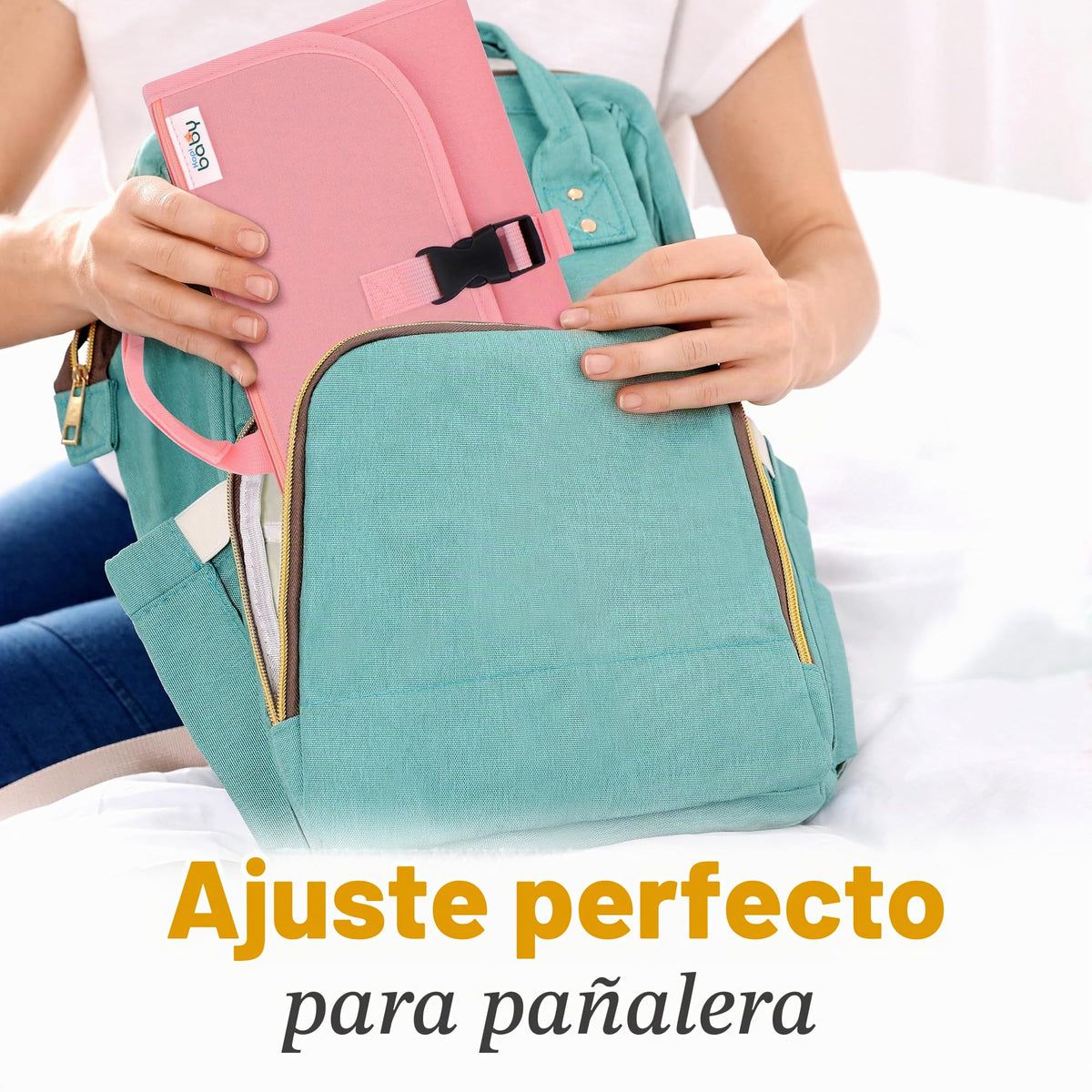 Kopi Baby - Cambiador de pañales portátil para bebé, bolsa de viaje con bolsillo para toallitas, tapete cambiador portátil de diseño inteligente, kit de estación de viaje para bebés, regalo para niñas