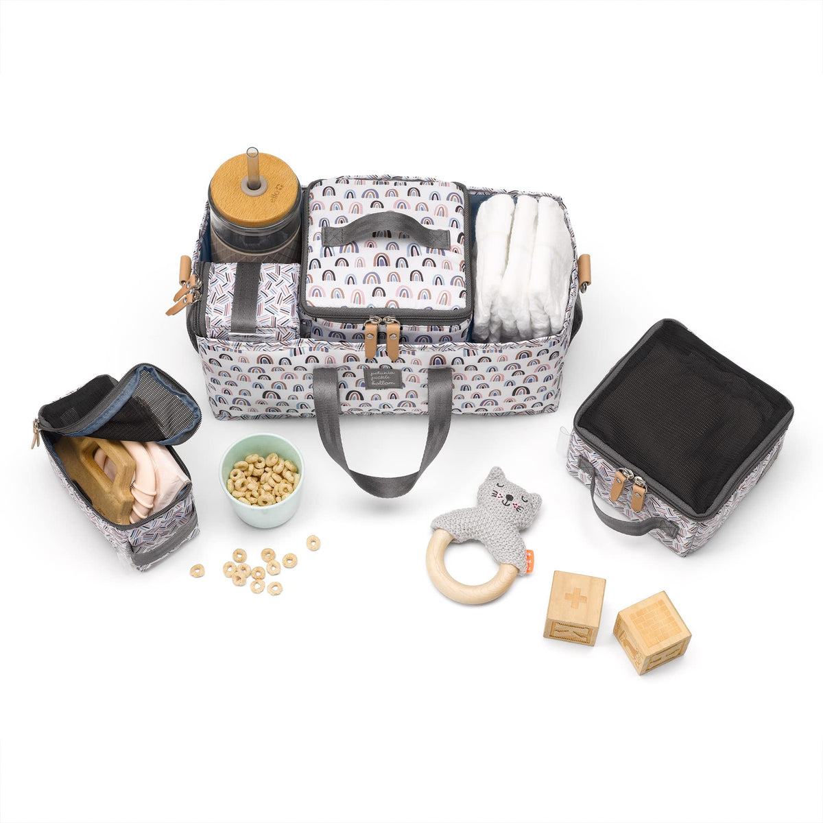 Organizador De Pañalera Y Carriola para Bebé Petunia Pickle Bottom Inter-Mix Deluxe Kit | Organizador de pañales para bebé | Mantén todo organizado en bolsa de pañales, cochecito o guardería - Unity