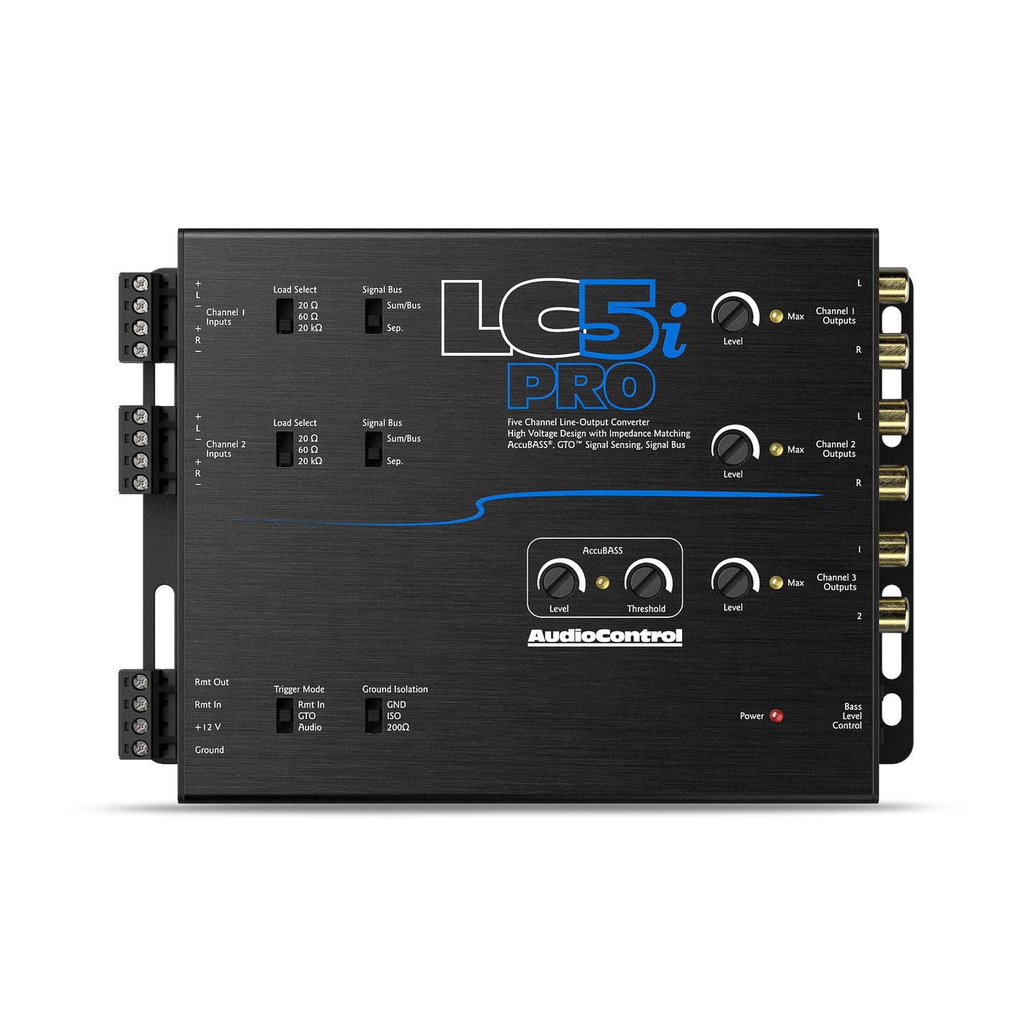 Convertidor de Salida de Línea AudioControl LC5iPRO 5 Canales con AccuBASS y Control Remoto ACR-1 Incluido