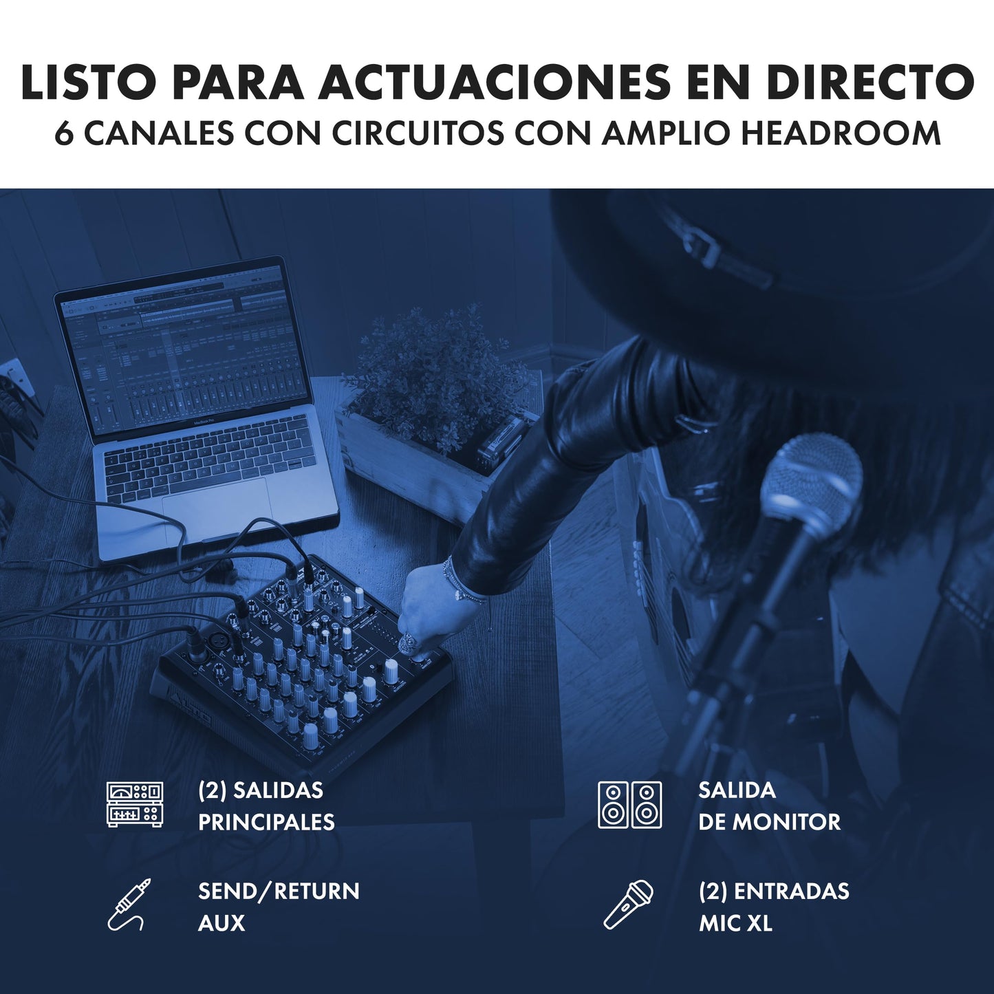 Mezcladora de Audio ALTO TrueMix 600 Negro con Interfaz USB y Bluetooth