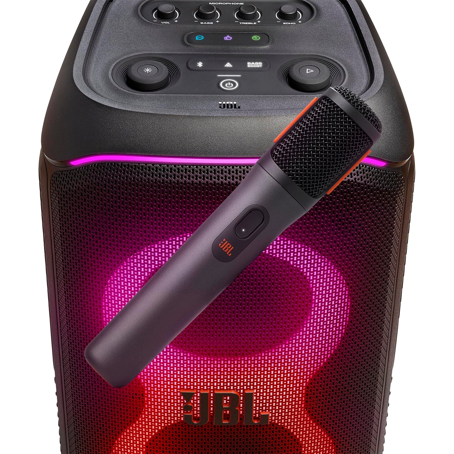 JBL PartyBox - Micrófono inalámbrico – 2 micrófonos inalámbricos Digitales, batería Recargable (20 Horas - 700 mAh), Voz Clara, Sonido nítido, conexión Estable de 2.4 GHz, Compatible con Todos los