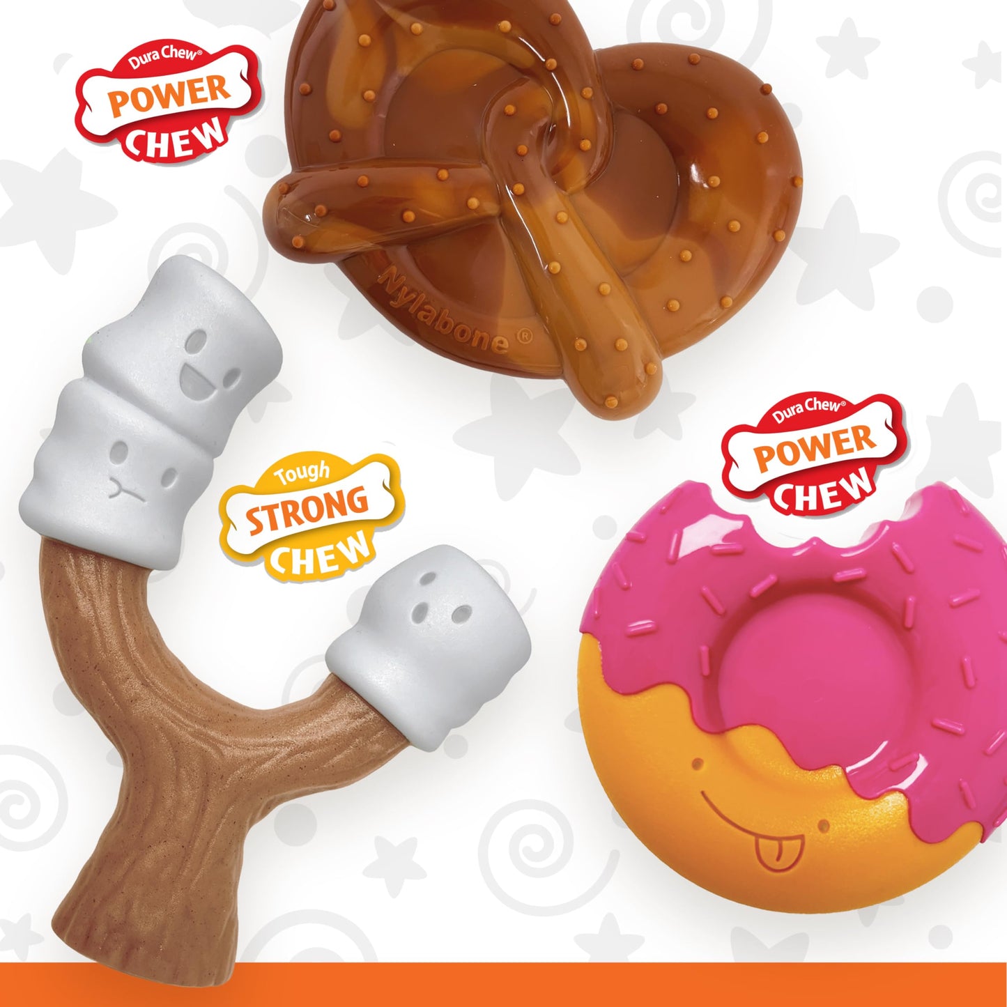 Juguete Masticable Nylabone Tocino y Mantequilla de Cacahuete Diversión para Perros Extra Grandes