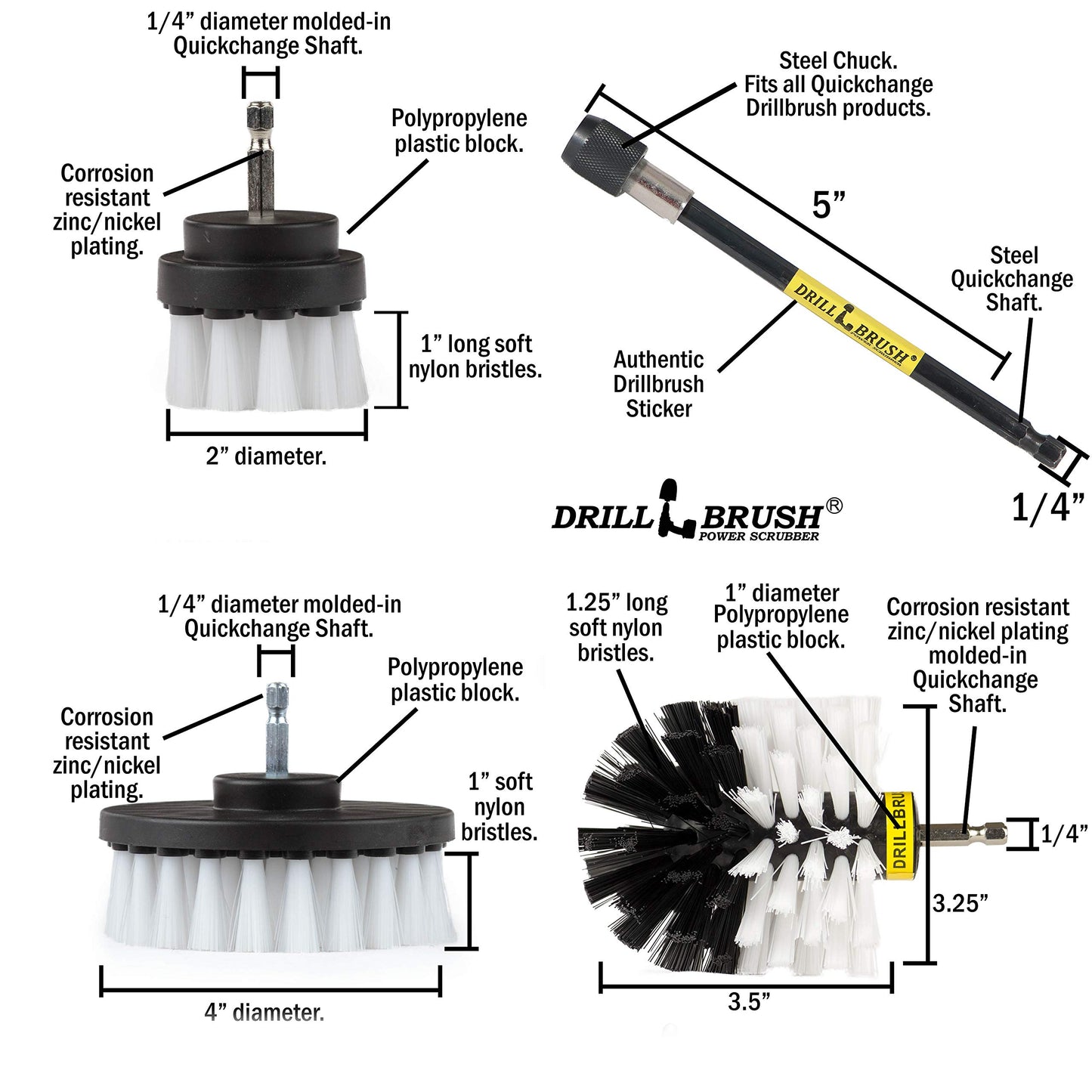 Lavado de Autos y Detallado Power Kit Cepillo con largo alcance extensión extraíble. Auto Care conjunto incluye diverso tamaño tres, reemplazable, blanco suave del depurador Cepillos con cambio rápido