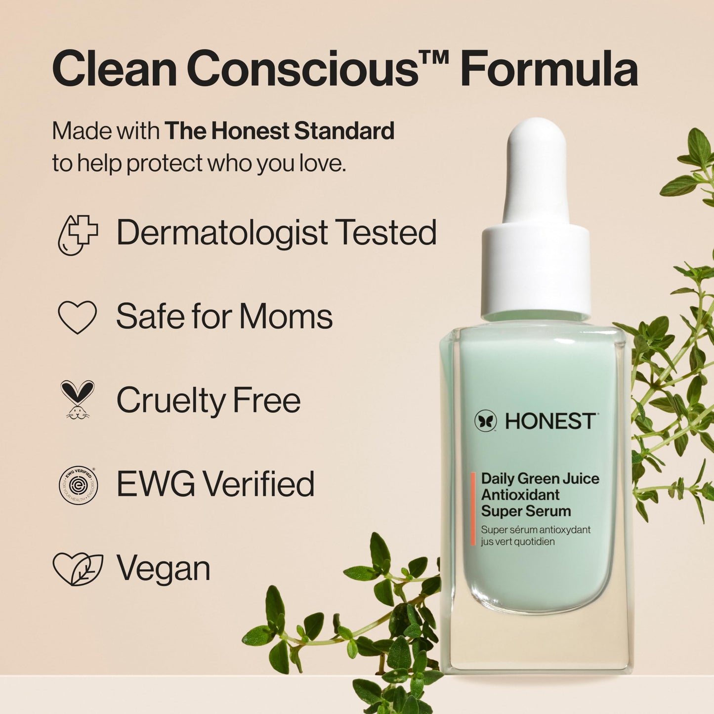 HONEST BEAUTY Daily Green Juice Antioxidant Super Serum by Honest for Unisex - 1 oz Serum