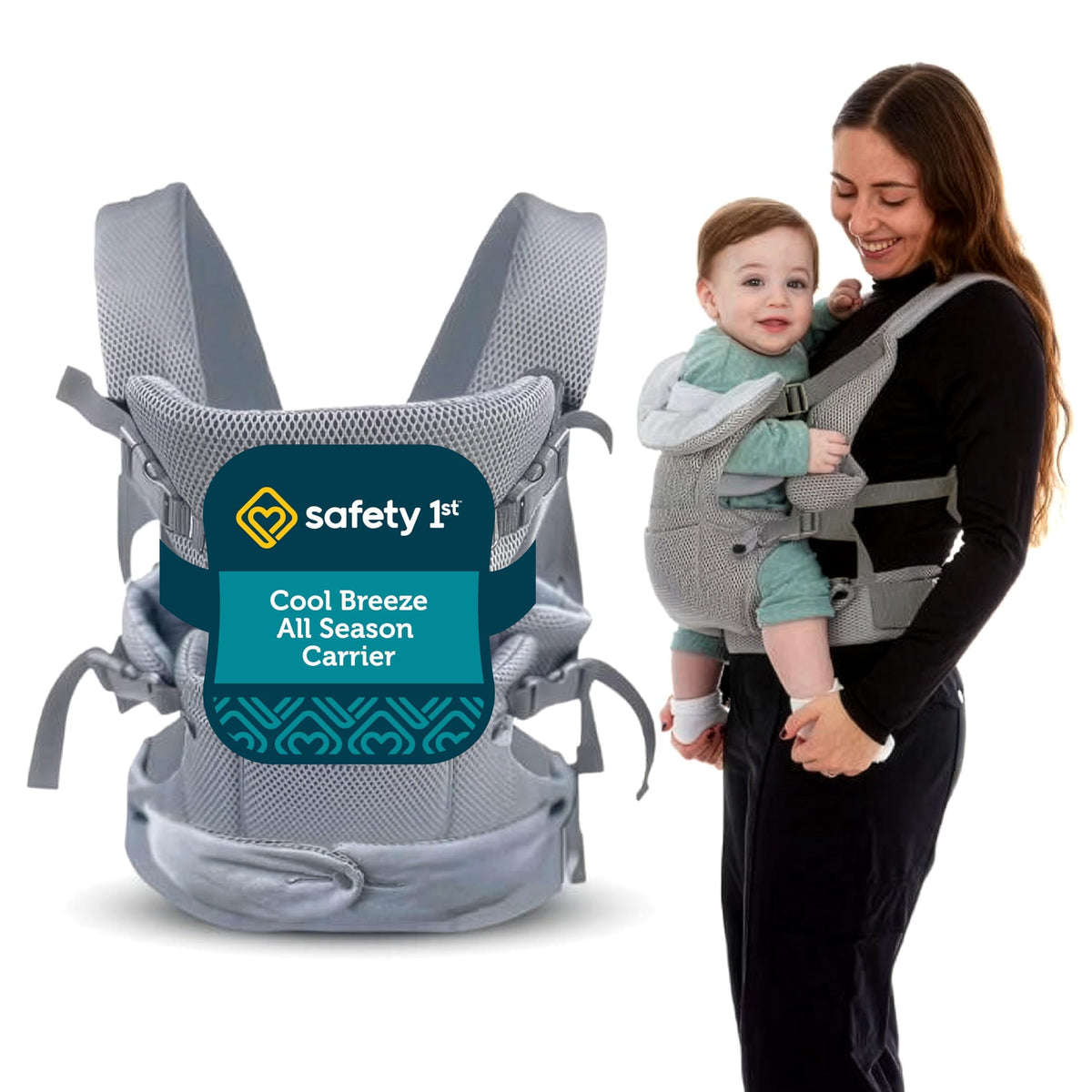 Safety 1st Baby Portabebés, gris, recién nacido hasta niños pequeños 7-33