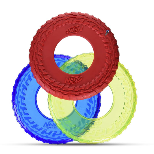 Juguete de Goma Nerf Rojo Verde Azul Disco Volador Flotante Duradero para Perro