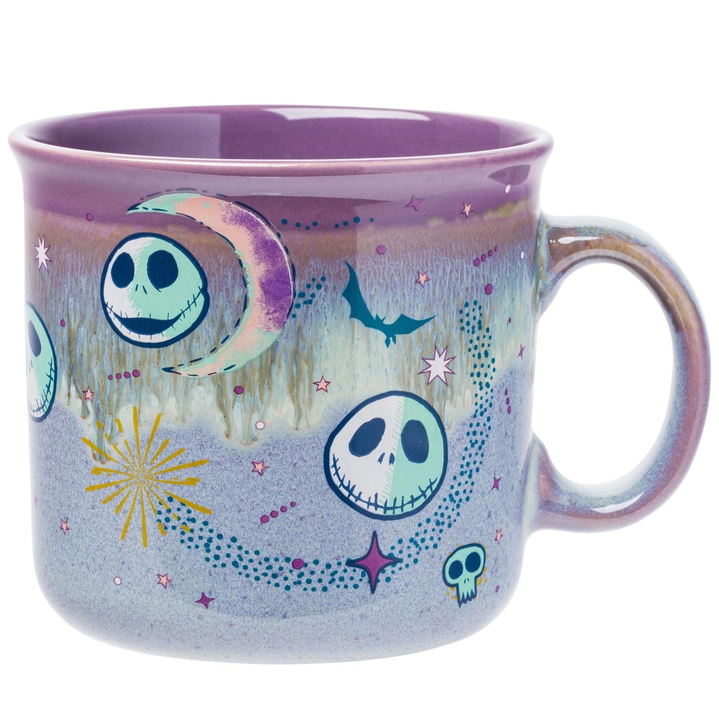 Taza de Cerámica Silver Buffalo Disney Nightmare Before Christmas Jack Skellington Mystic Opulence Reactive Glaze 20 Onzas