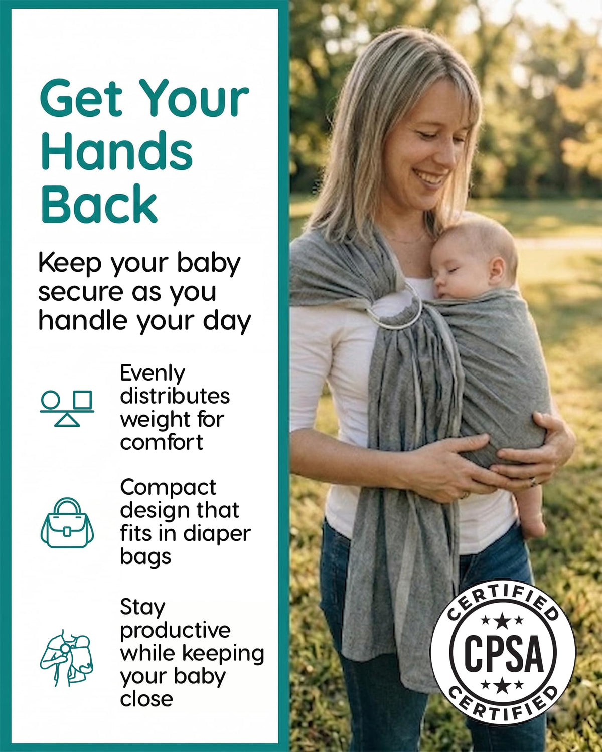 Envoltura de cadera para bebé – Portabebés para recién nacidos y niños pequeños – Envoltura de bebé de algodón suave para una cómoda ropa de bebé – Ideal para regalos de lactancia y ducha de bebé